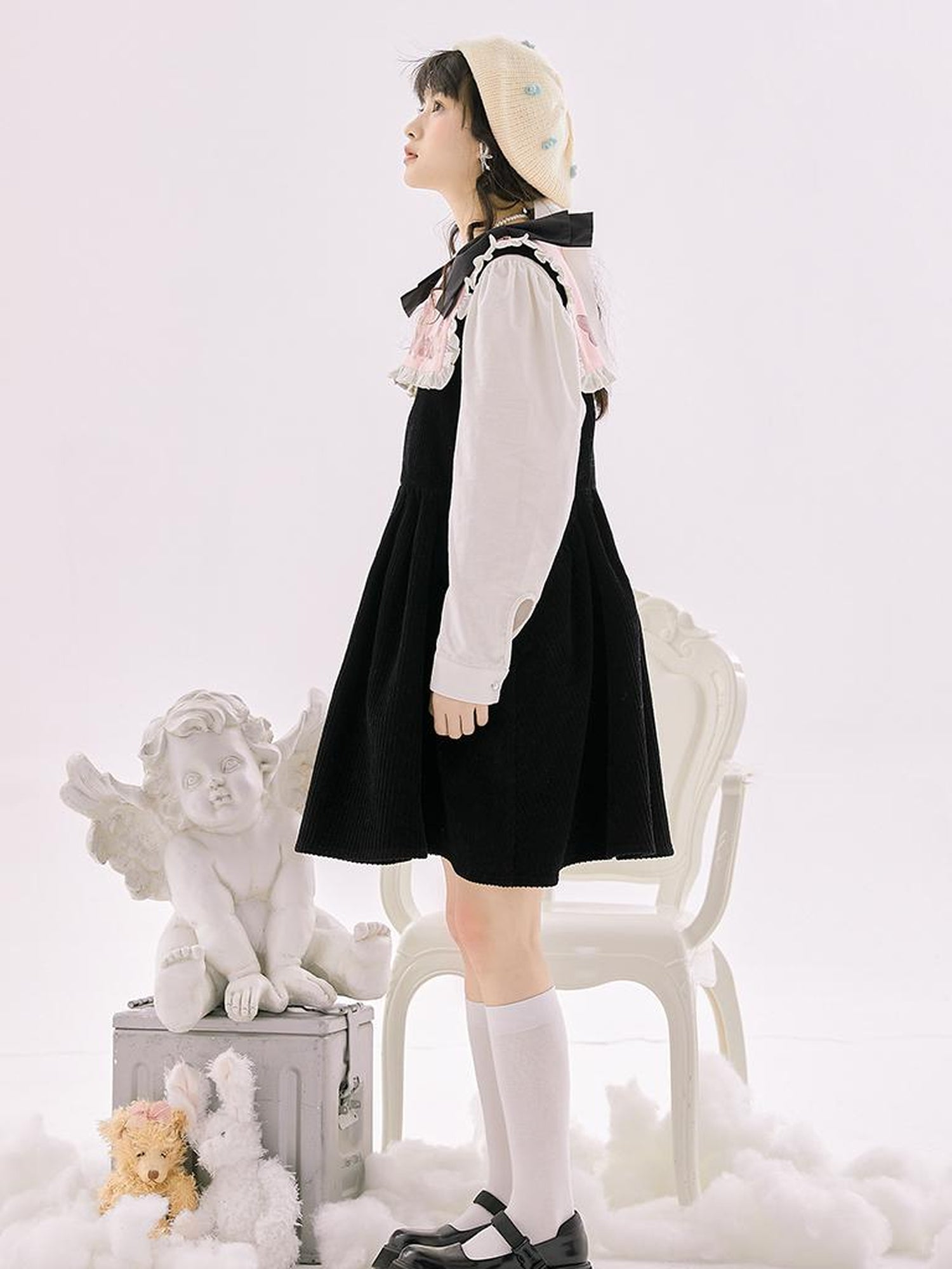 Daytoday Anatomical Girl Print Bubble Sleeve Shirt