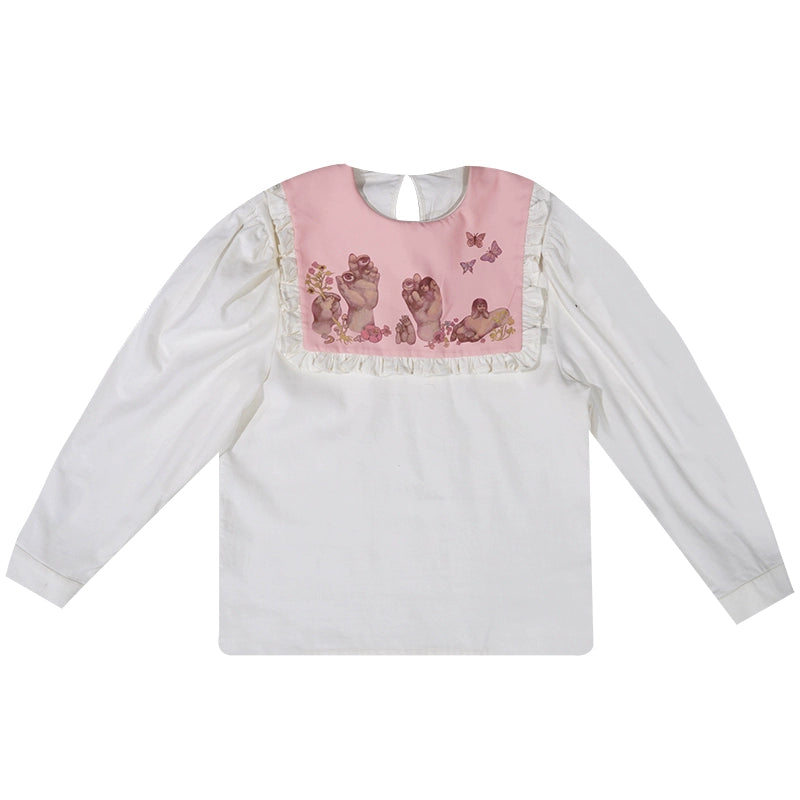 Daytoday_Anatomical_Girl_Print_Bubble_Sleeve_Shirt_MISSTT