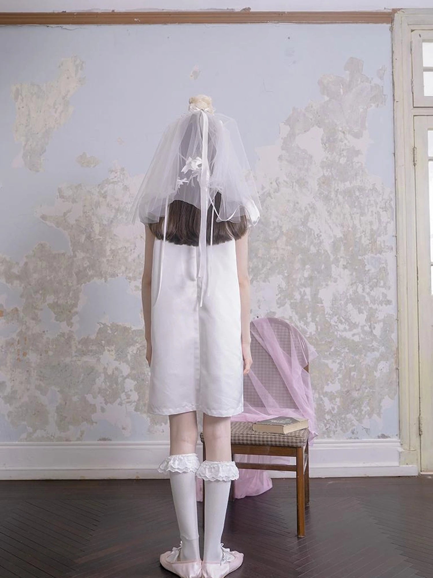 Angel Heart Bunny Print A-Line Short Sleeve Dress