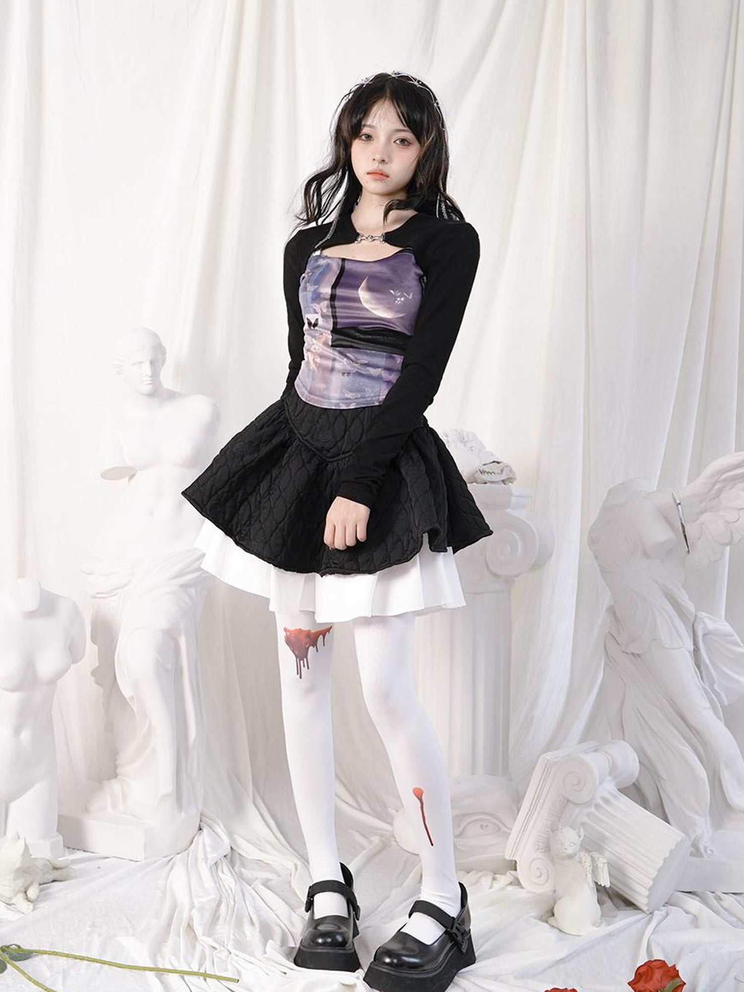 Daytoday Bloodstained Butterfly Velvet Pantyhose