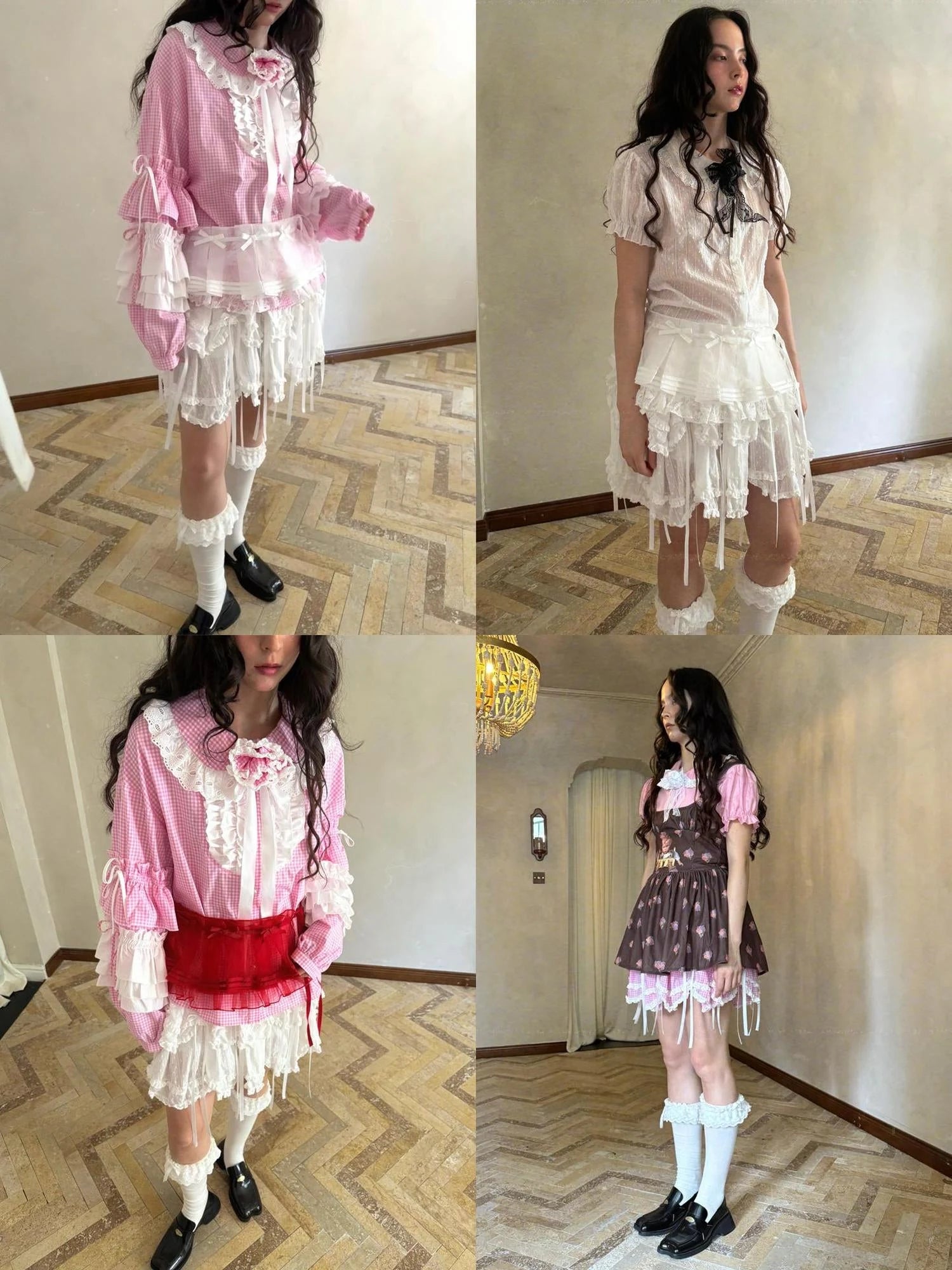 Butterfly Bow Double Layer Plaid Mini Skirt