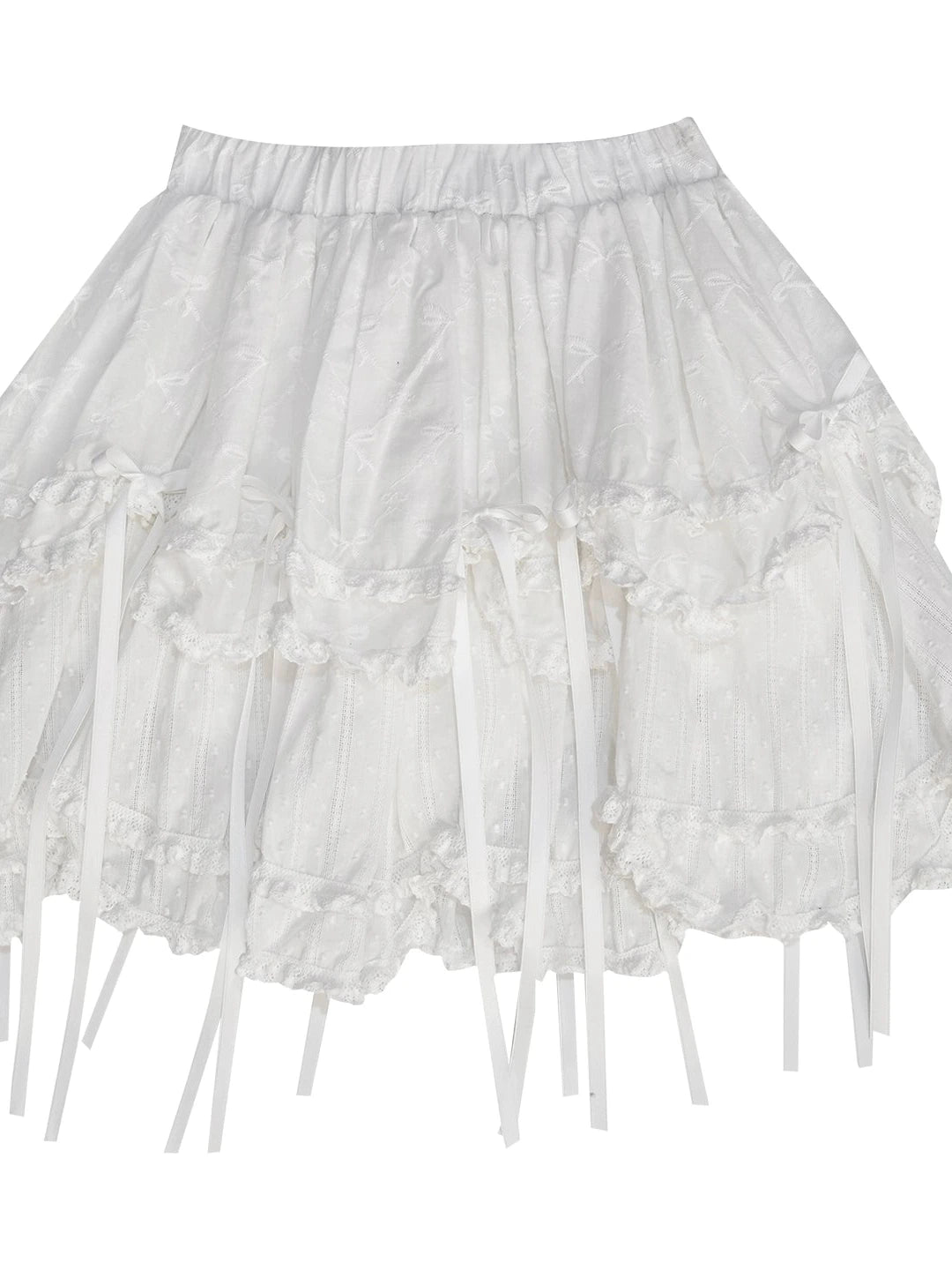 Butterfly Bow Double Layer Plaid Mini Skirt