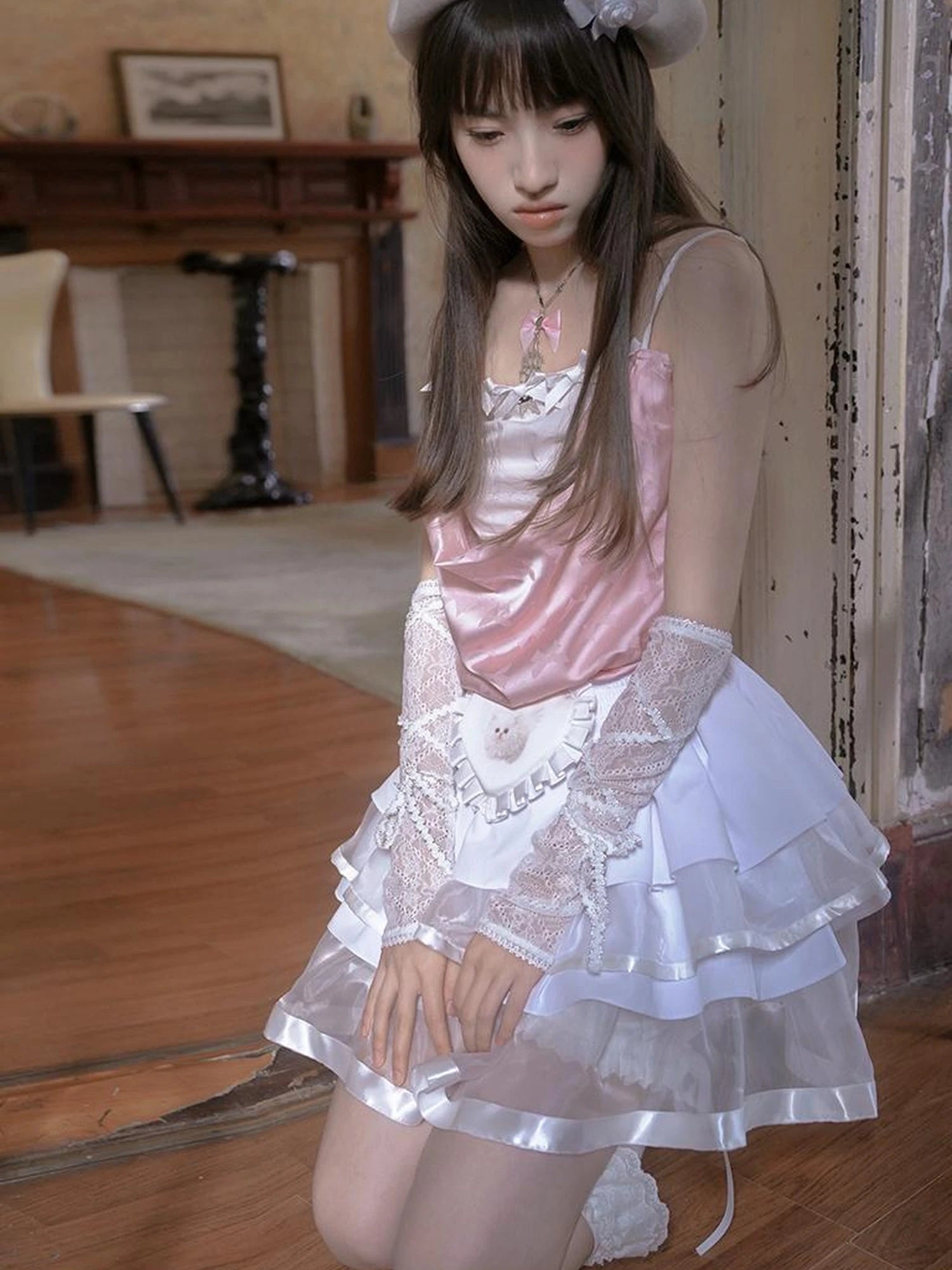 Butterfly Bow Draped Neck Cami Top For Ballet Style