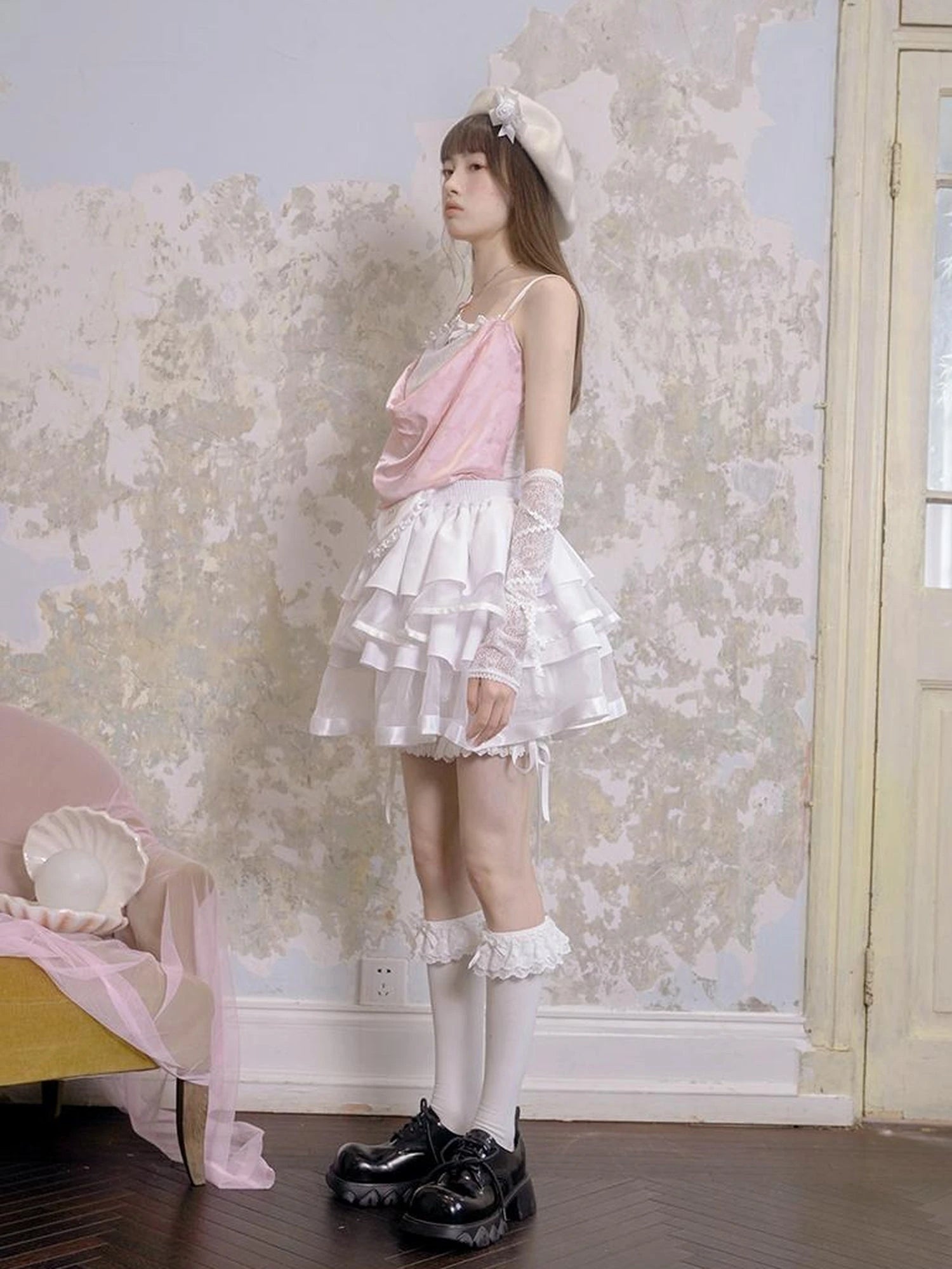 Butterfly Bow Draped Neck Cami Top For Ballet Style