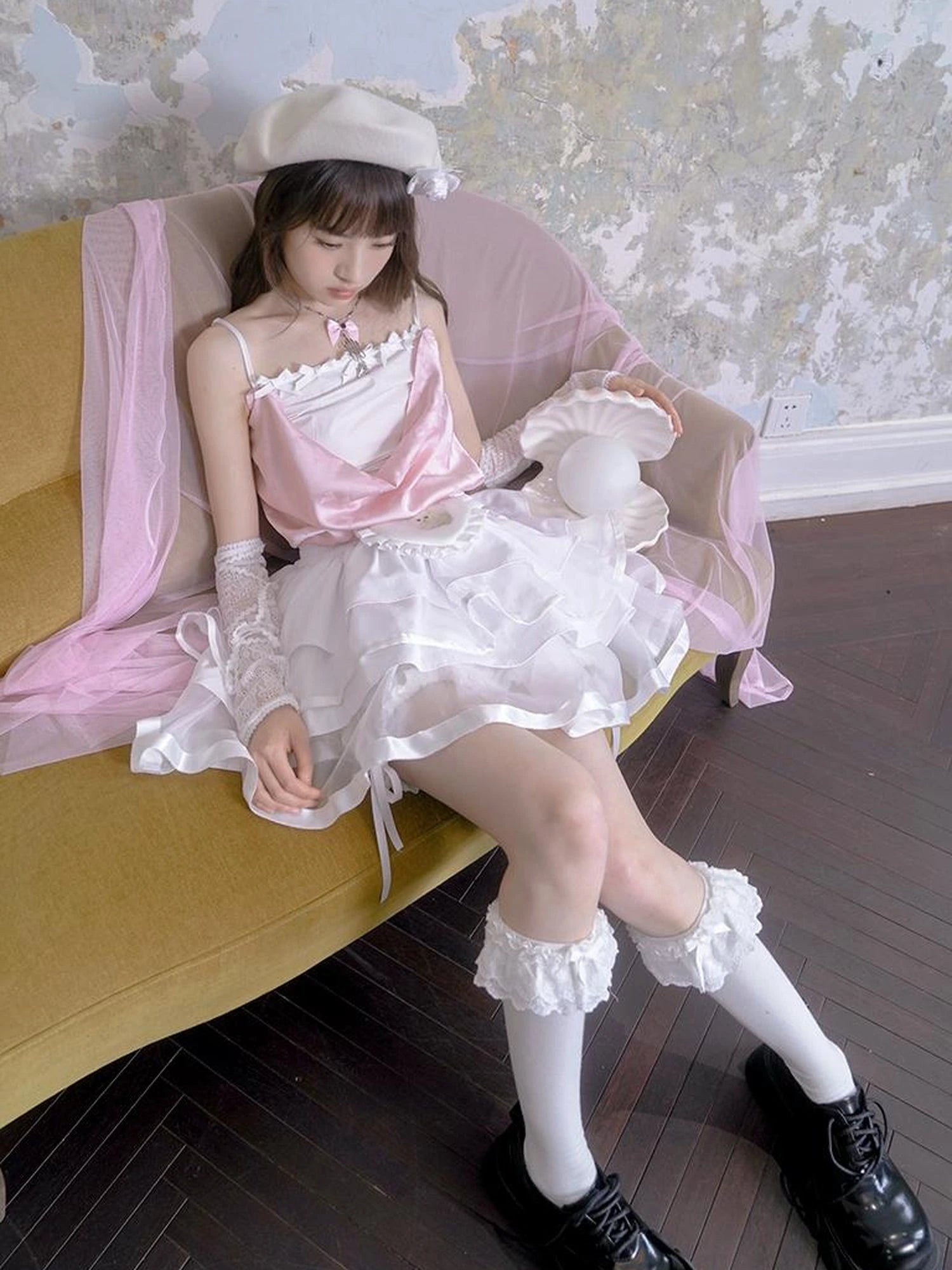 Butterfly Bow Draped Neck Cami Top For Ballet Style