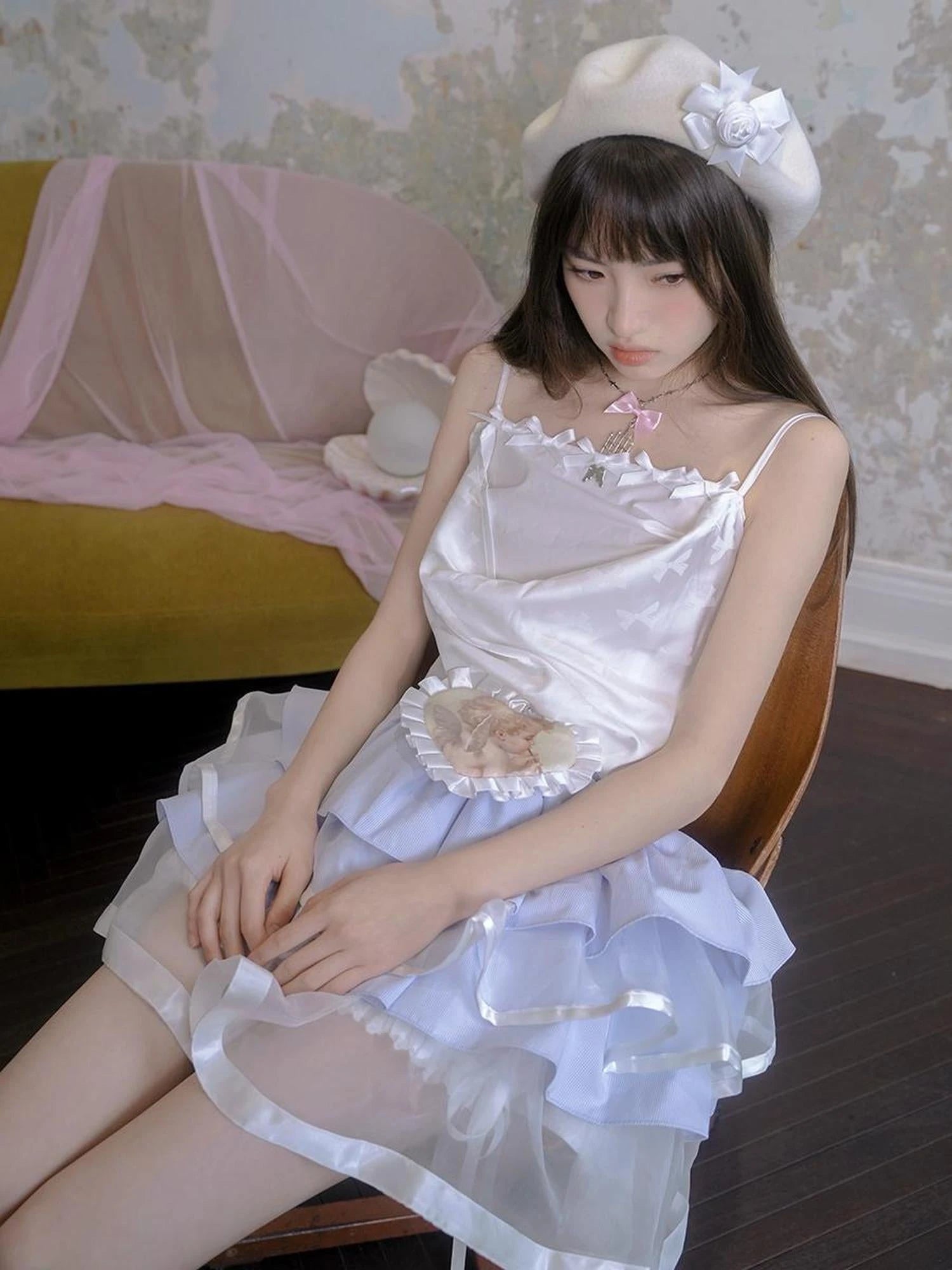 Butterfly Bow Draped Neck Cami Top For Ballet Style