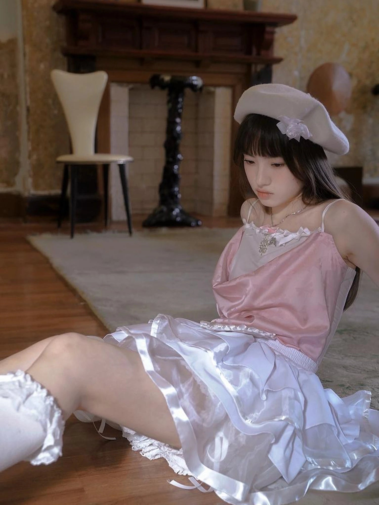 Butterfly Bow Draped Neck Cami Top For Ballet Style