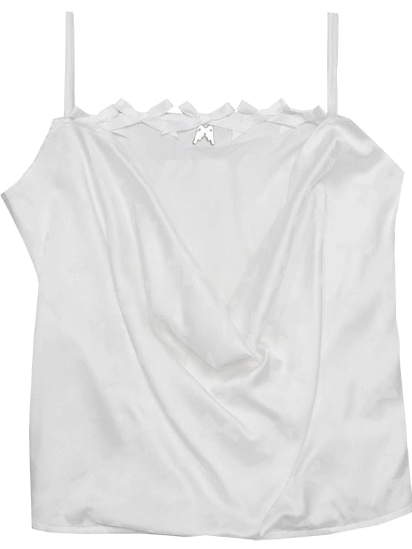 Butterfly Bow Draped Neck Cami Top For Ballet Style