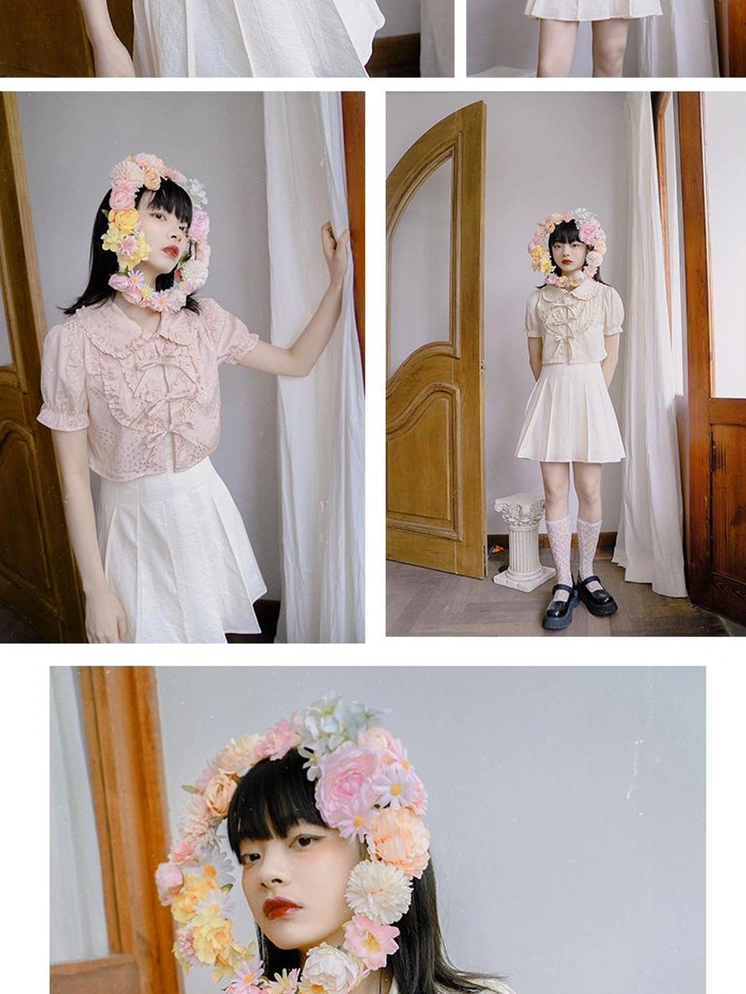 Butterfly Bow Short Shirt Blouse