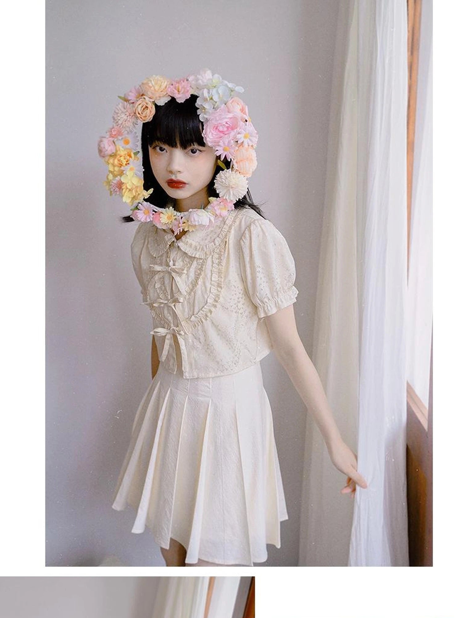 Butterfly Bow Short Shirt Blouse