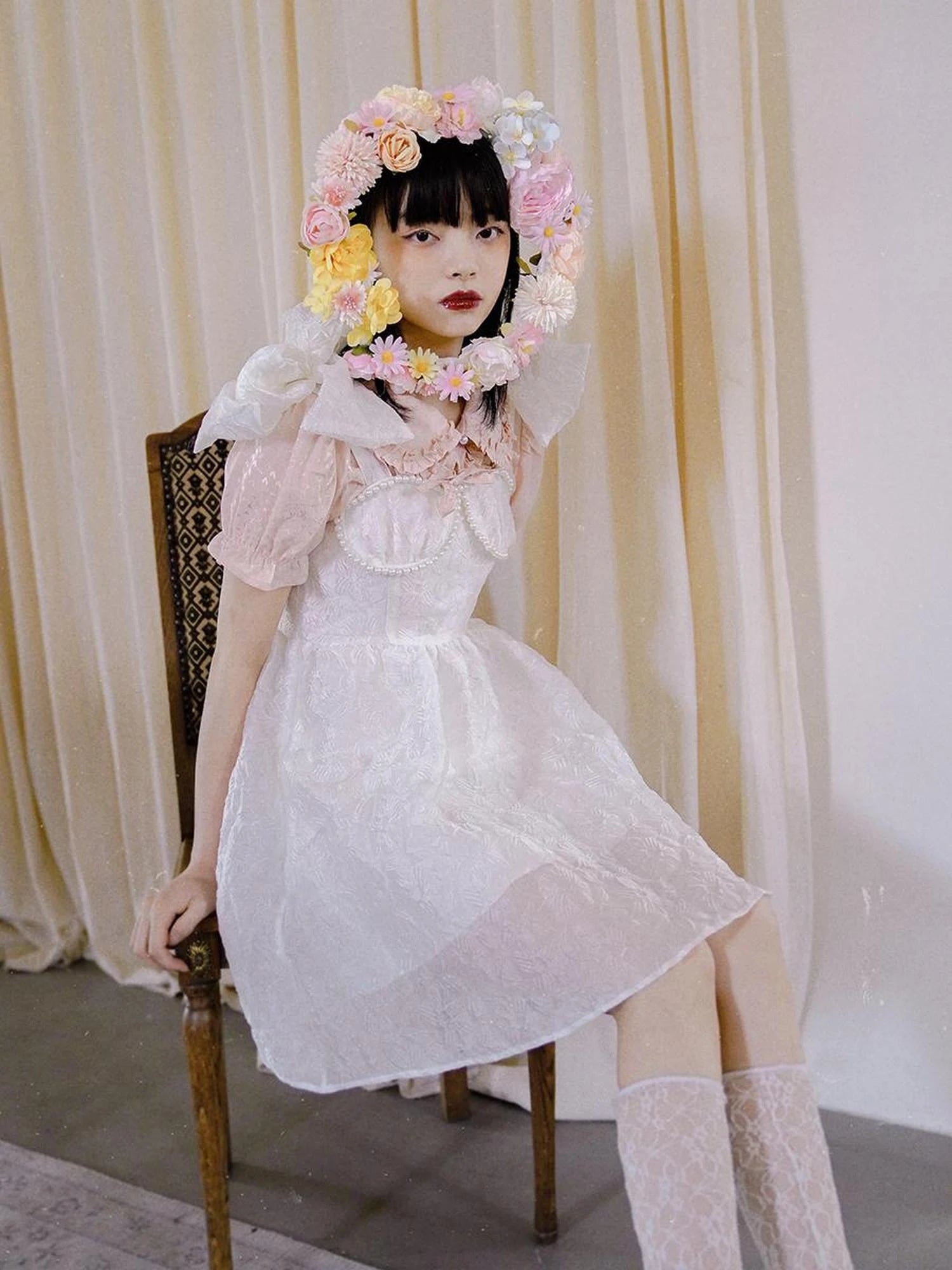 Butterfly Bow Short Shirt Blouse