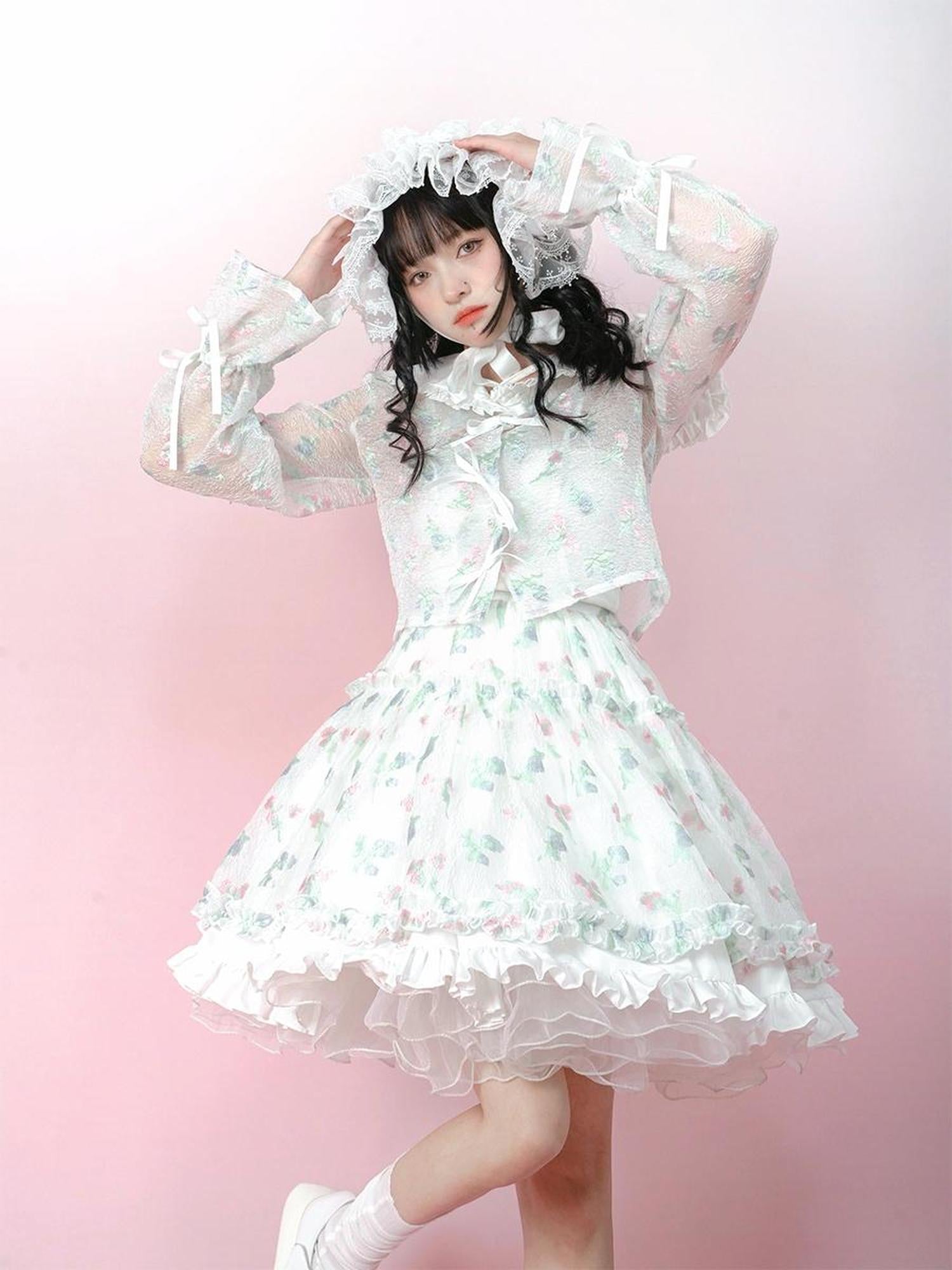 Daytoday Butterfly Bow Tie Dye Sun Protection Long Sleeve Cover Up