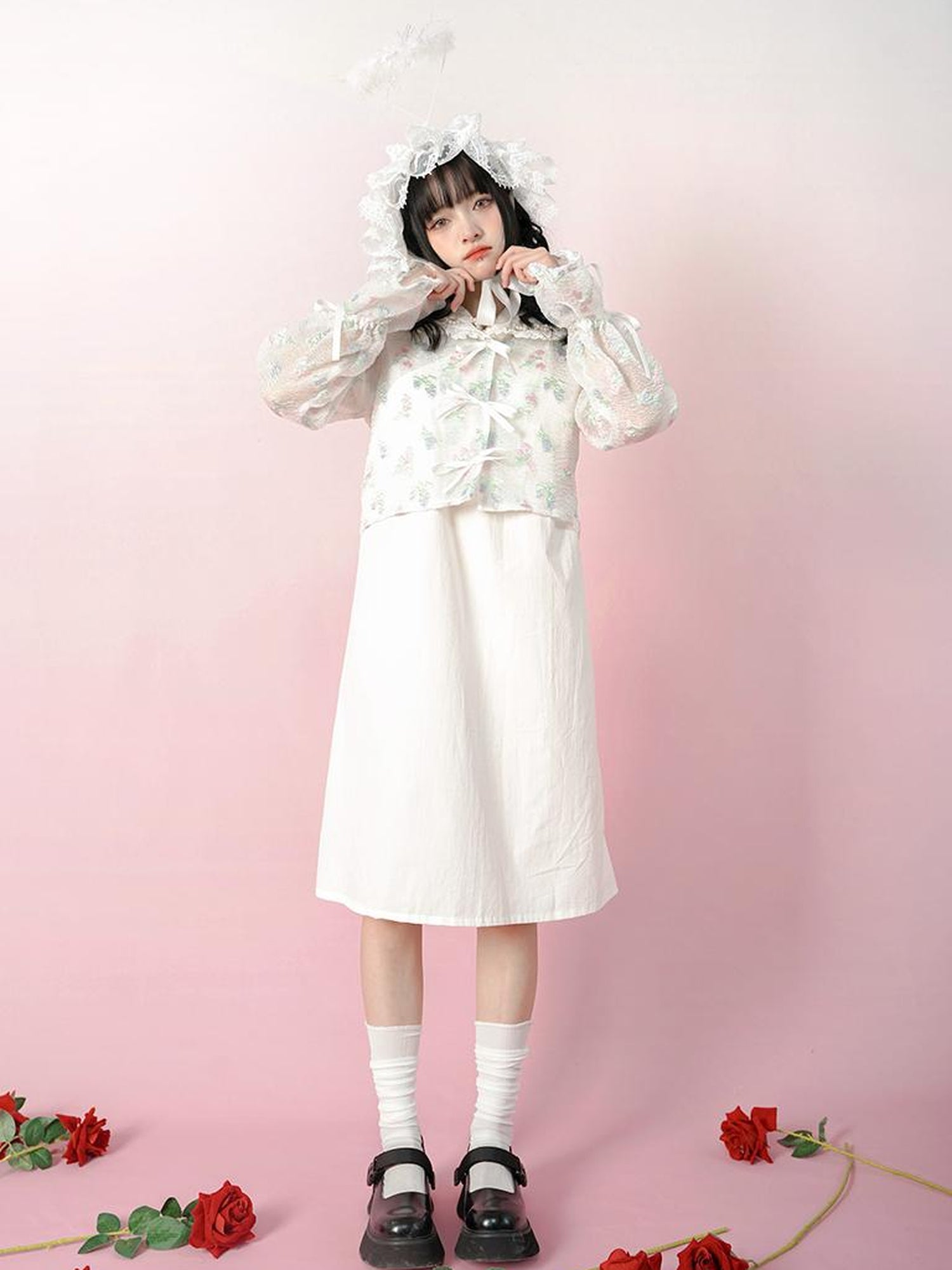 Daytoday Butterfly Bow Tie Dye Sun Protection Long Sleeve Cover Up
