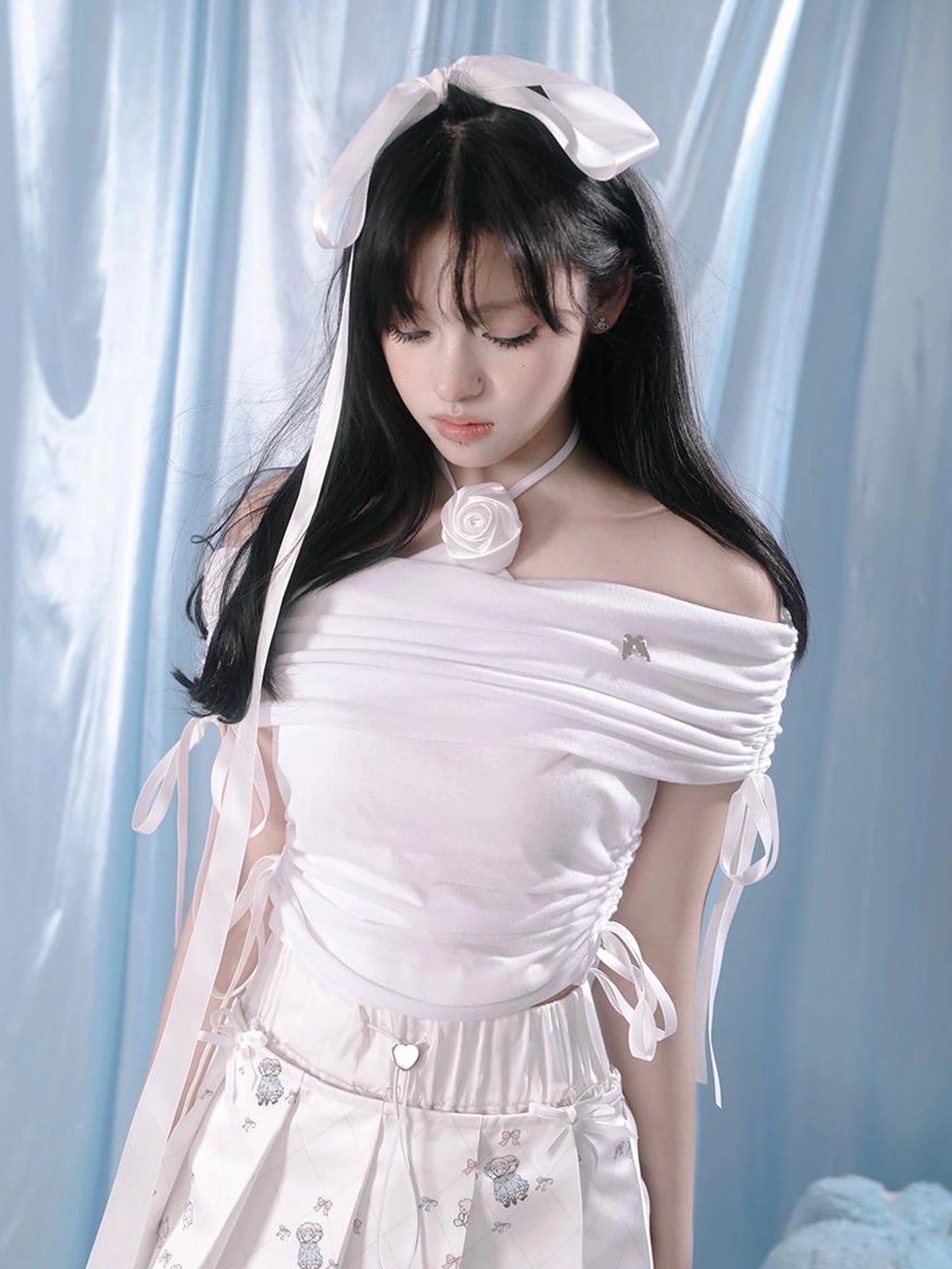 Butterfly Bow Tie Front Ballet Crop Top