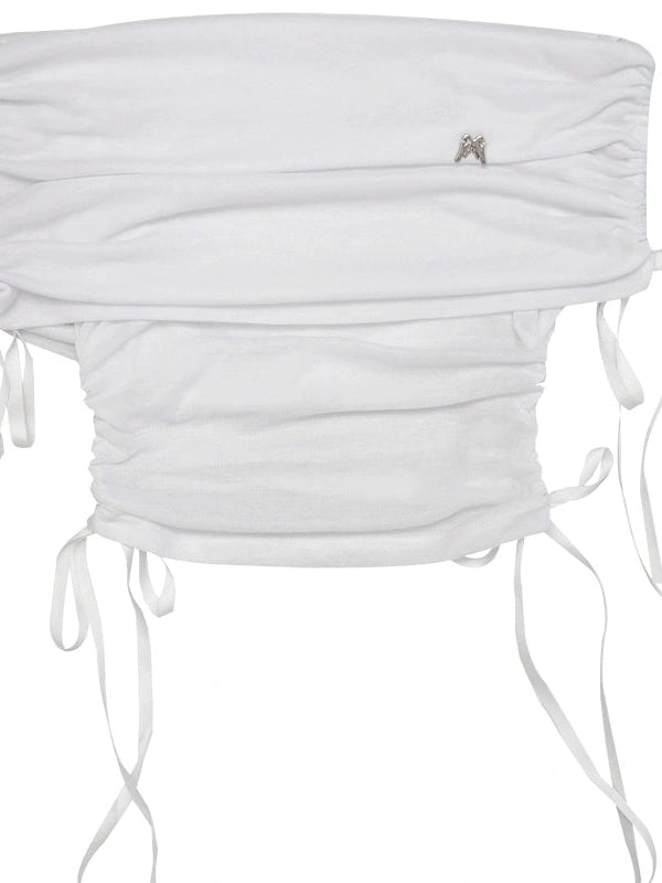 Butterfly Bow Tie Front Ballet Crop Top