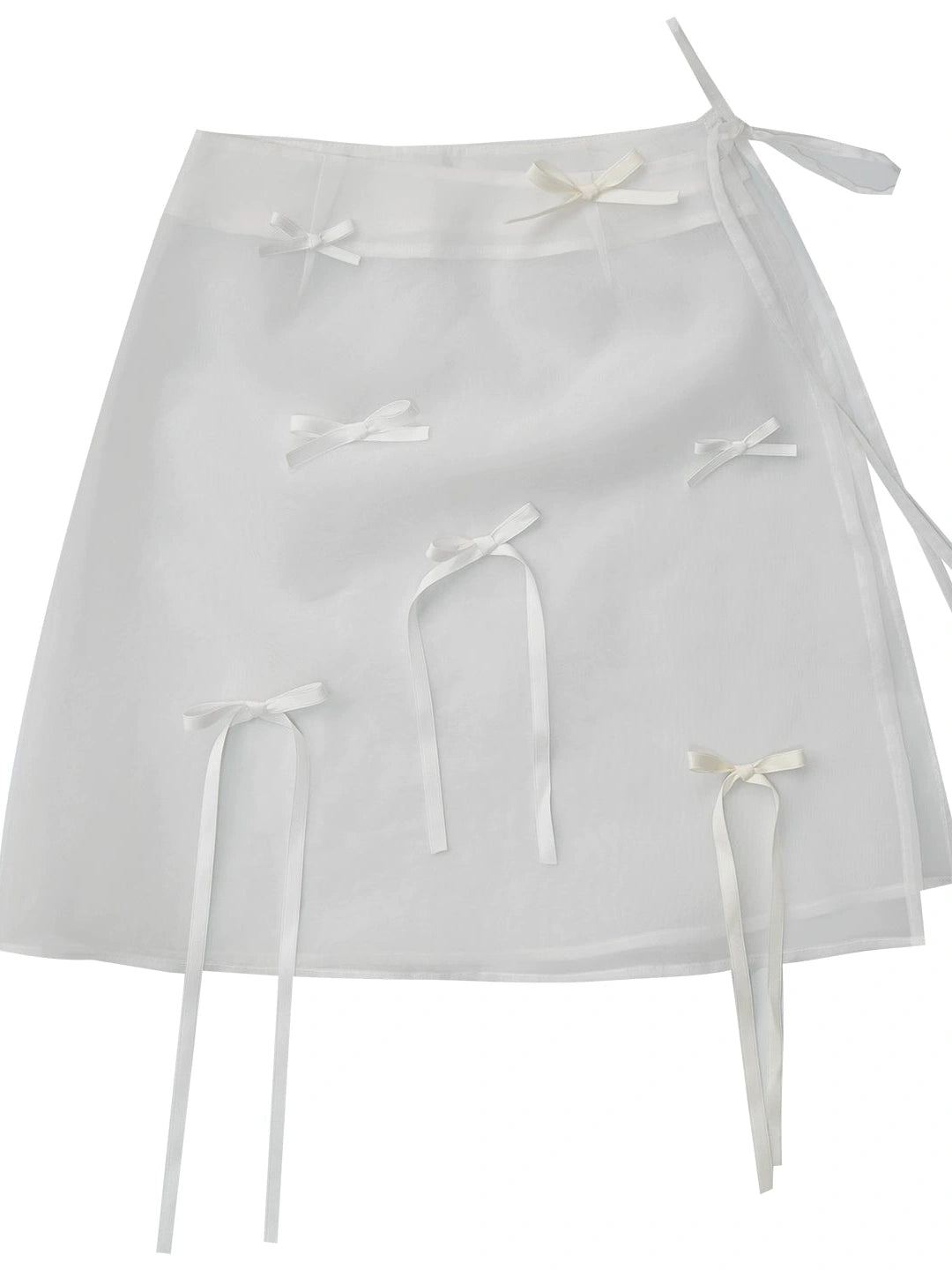 Butterfly Bow Transparent Print Apron Skirt
