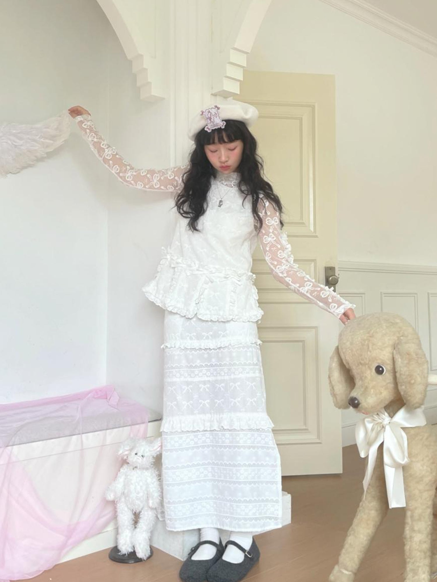 Daytoday Butterfly Knot Plush Layered Dress Sleeveless