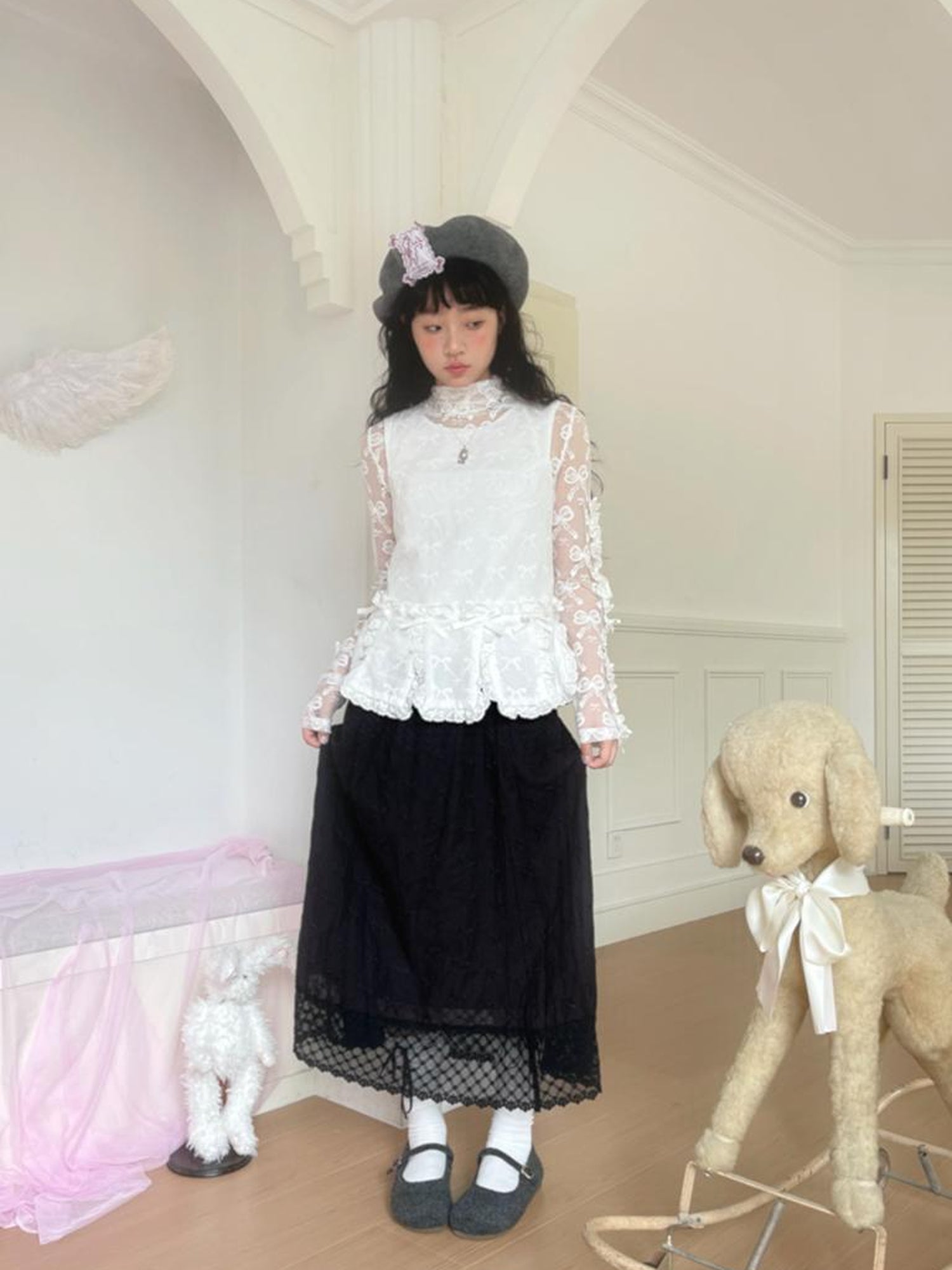 Daytoday Butterfly Knot Plush Layered Dress Sleeveless