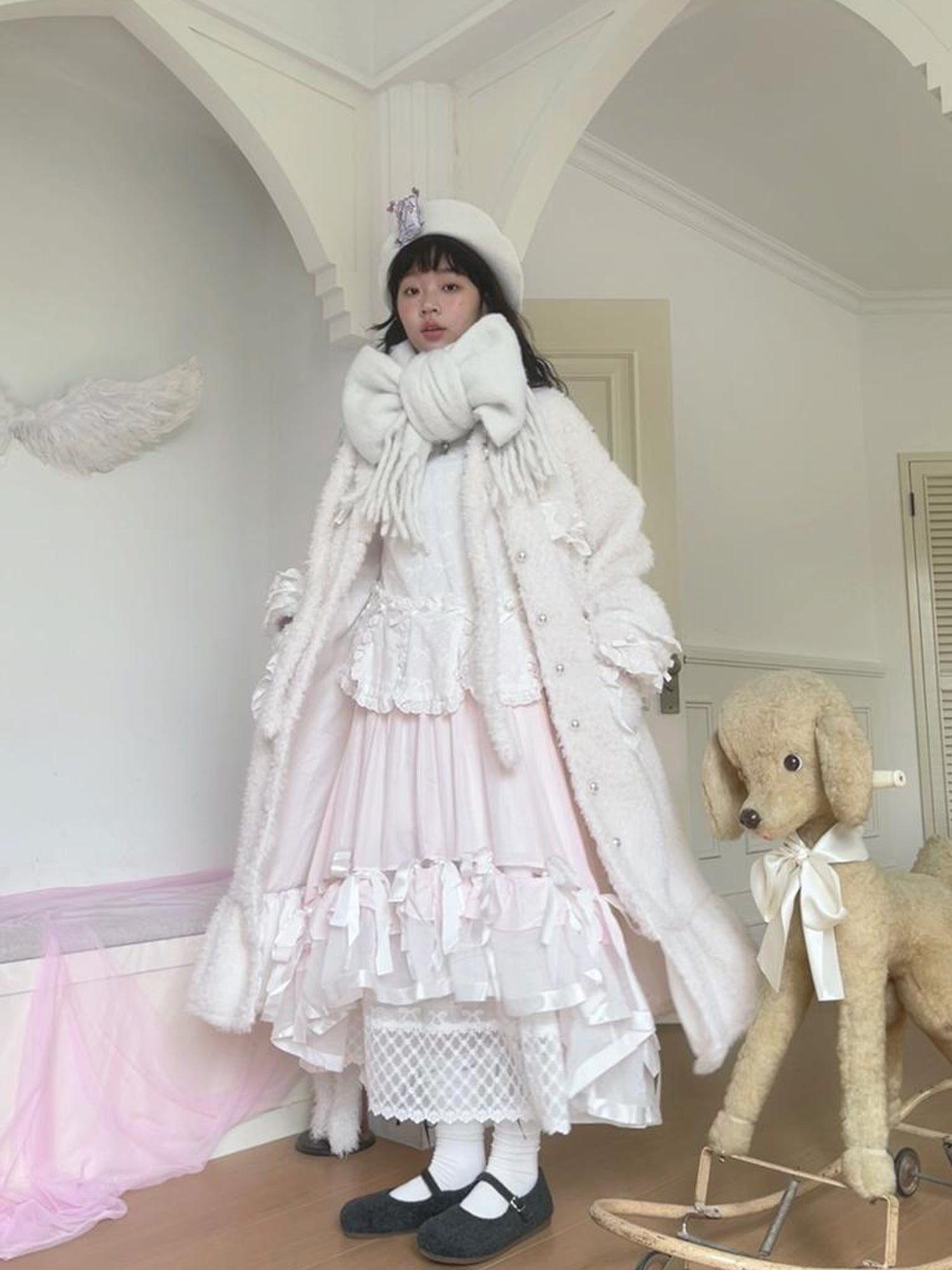 Daytoday Butterfly Knot Plush Layered Dress Sleeveless