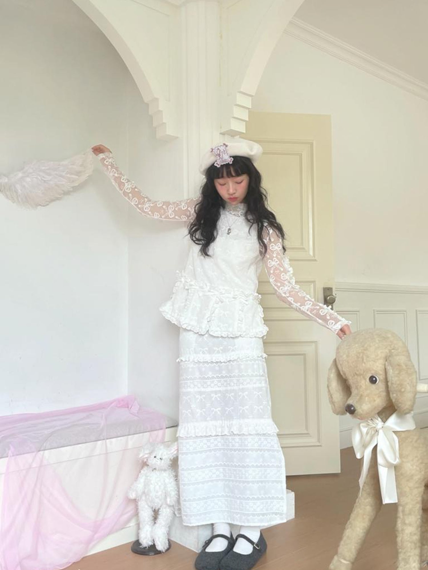 Daytoday Butterfly Knot Plush Layered Dress Sleeveless