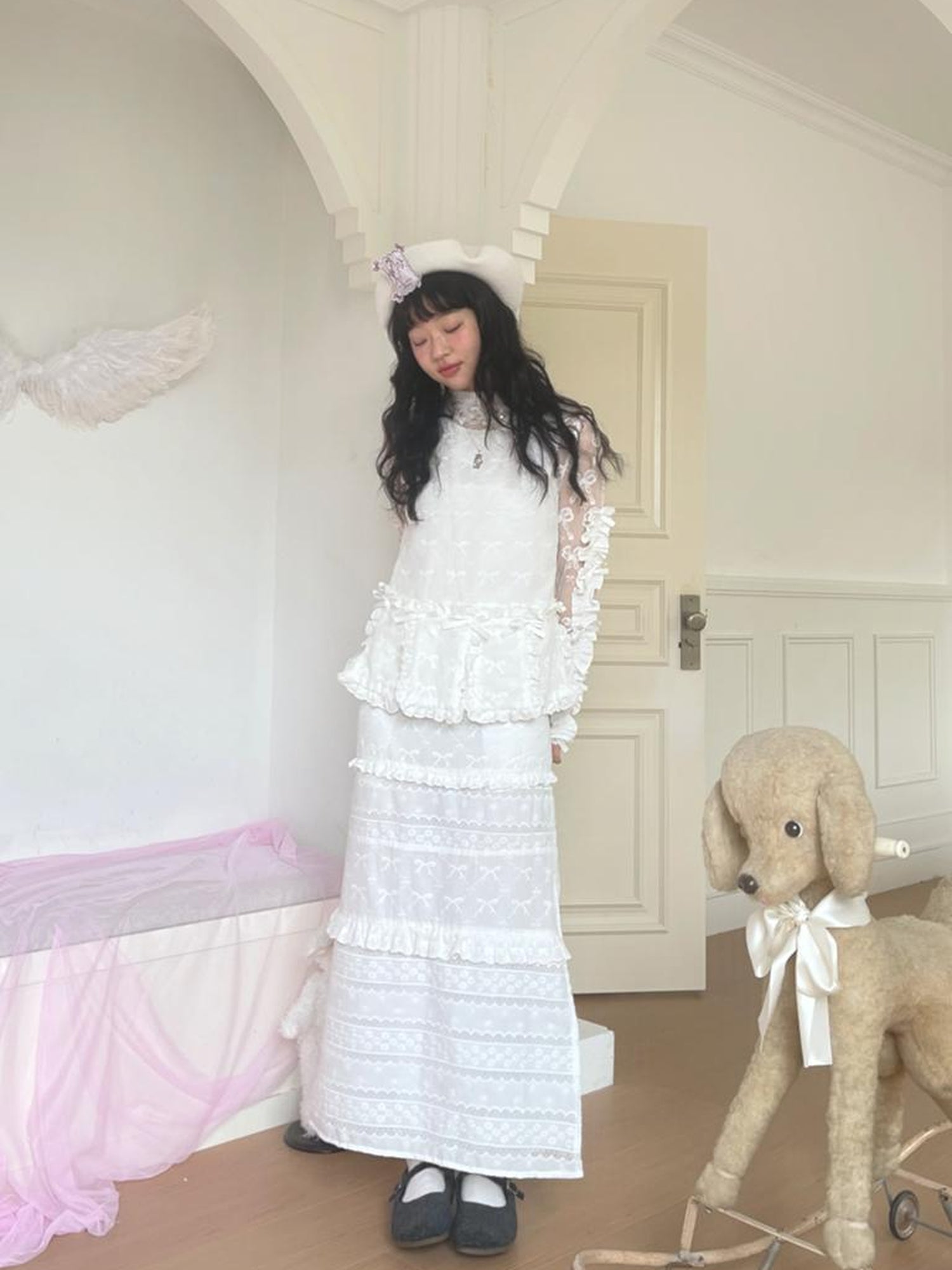 Daytoday Butterfly Knot Plush Layered Dress Sleeveless