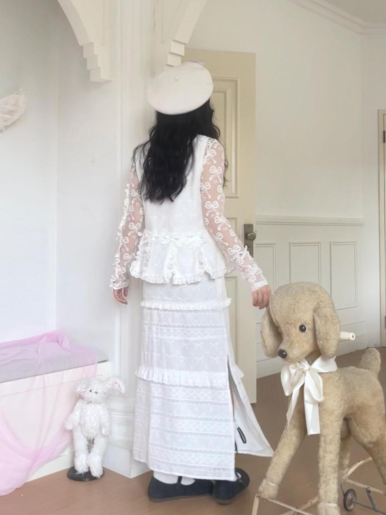 Daytoday Butterfly Knot Plush Layered Dress Sleeveless