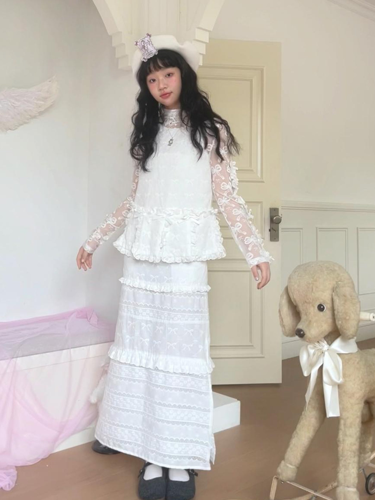 Daytoday Butterfly Knot Plush Layered Dress Sleeveless