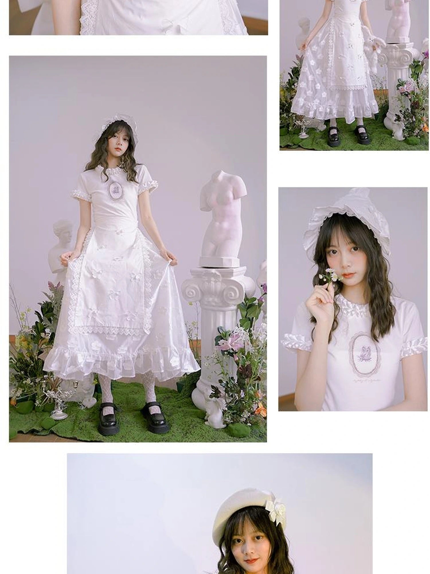 Butterfly Print Embroidered T Shirt With Lace Trim