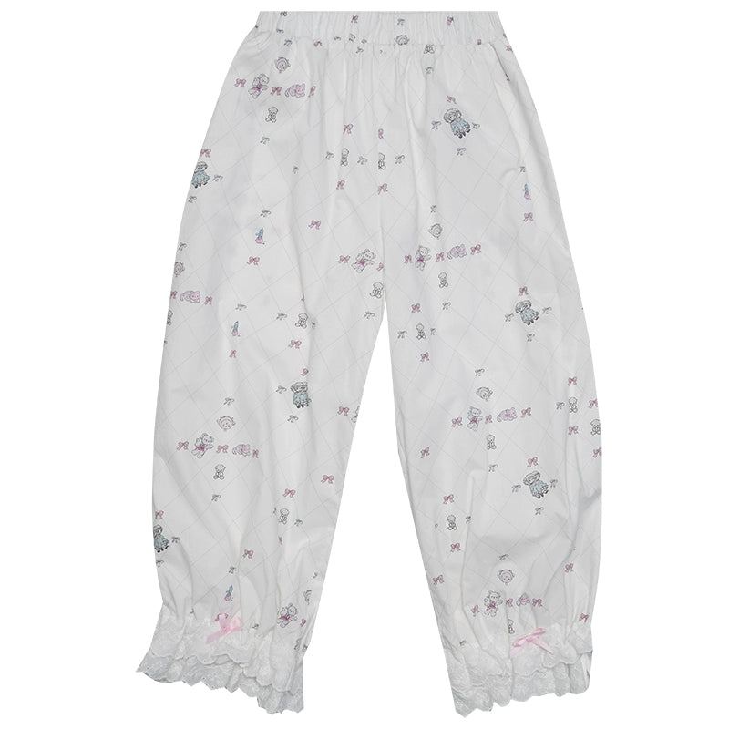 Daytoday_Cotton_Bow_Print_Mid_Length_Sleep_Pants_MISSTT