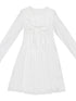 Cotton Sailor Bow Ruffle Hem Long Sleeve Dress
