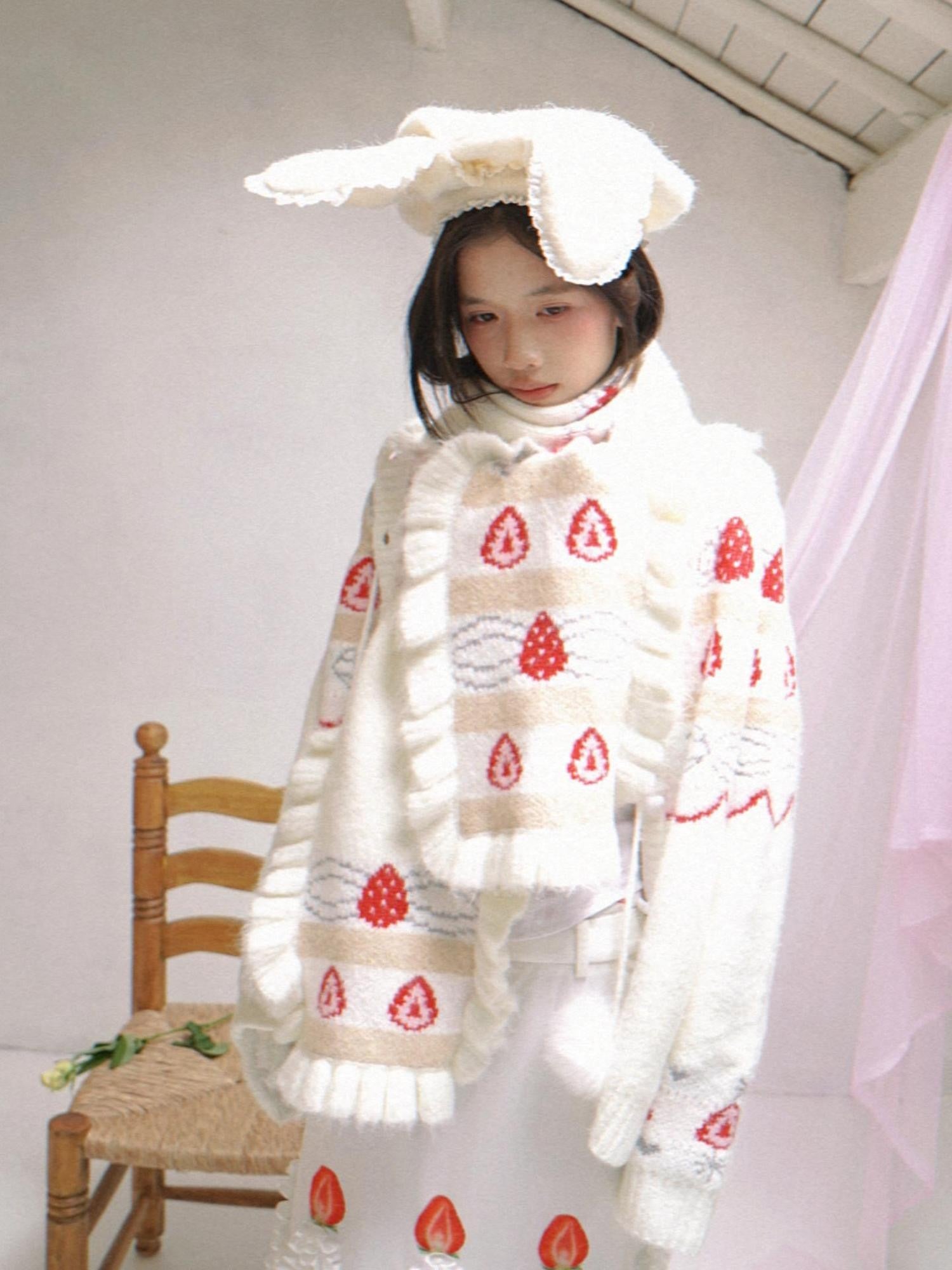 Daytoday Cream Strawberry Jacquard Ruffle Women&