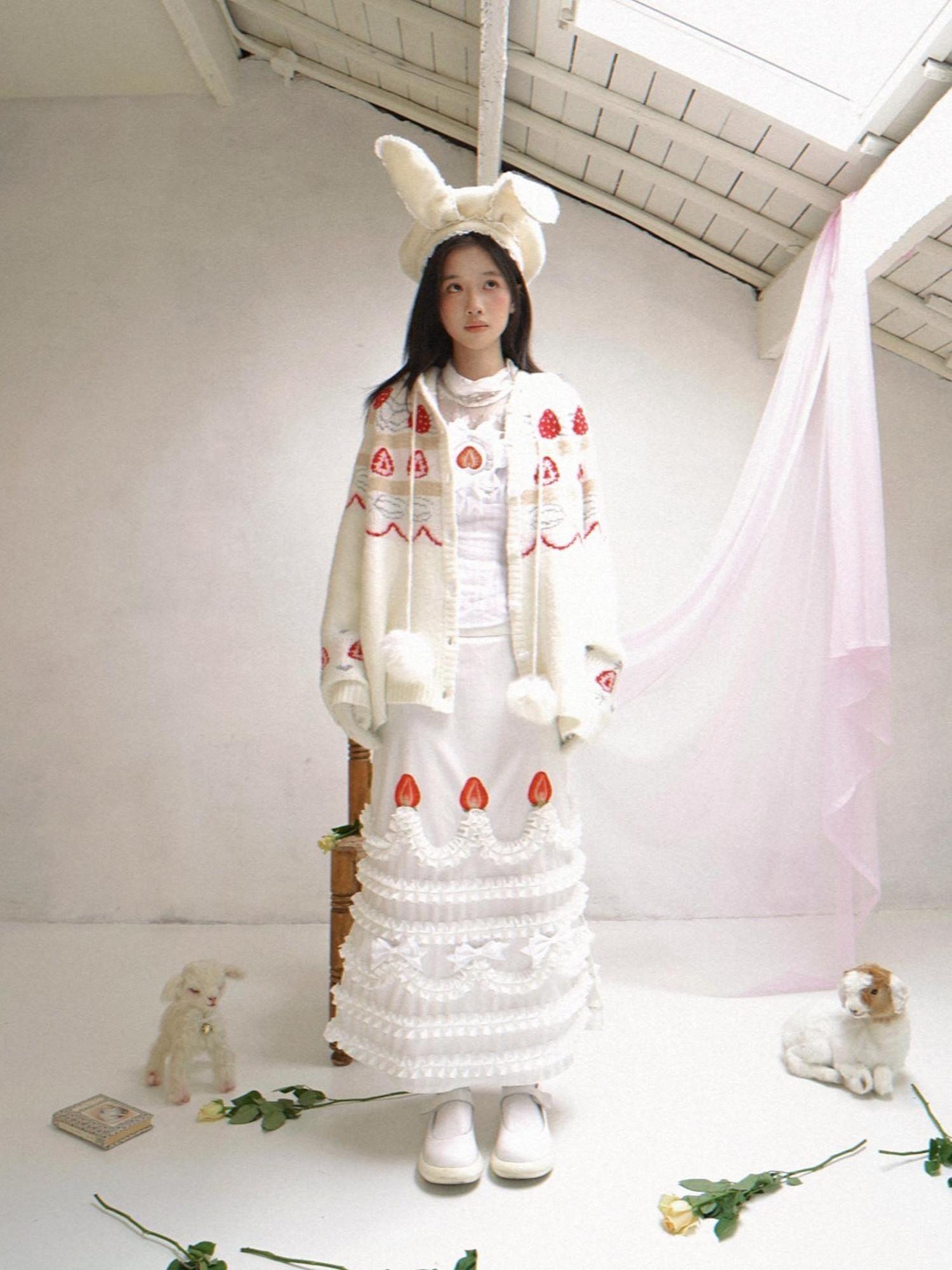 Daytoday Creamy Strawberry Jacquard Hooded Women&