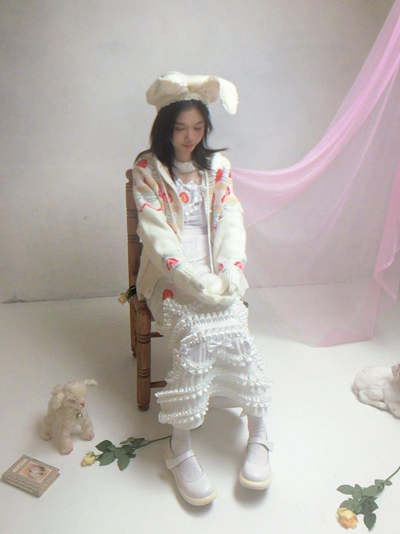 Daytoday Creamy Strawberry Jacquard Hooded Women&