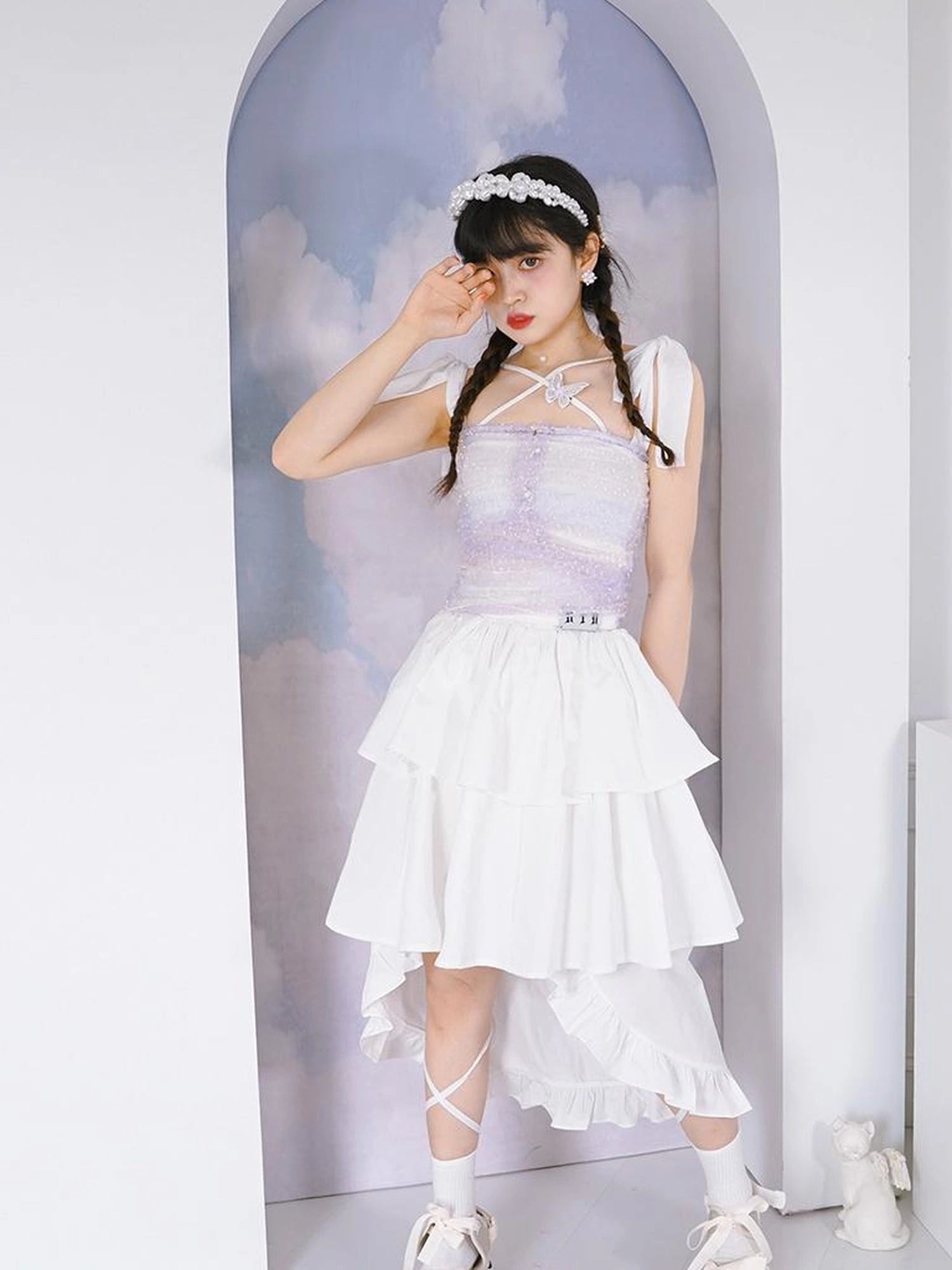 Cross Strap Camisole Knit Vest