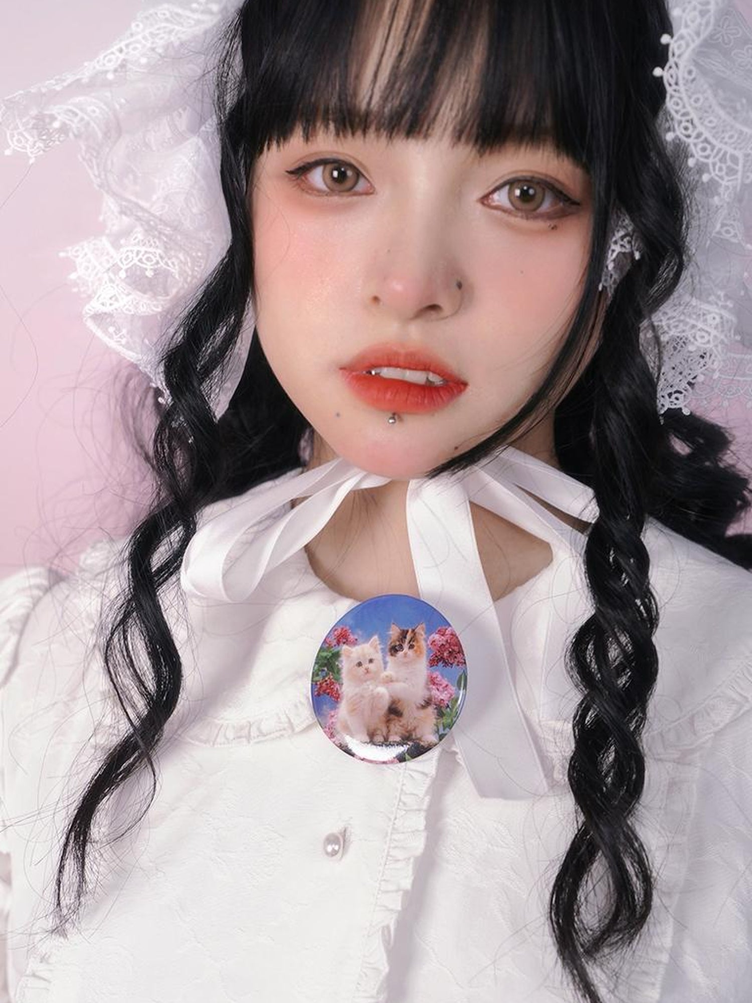 Daytoday Cute Bow Kitten Bear Angel Heart Candle Brooch Pin