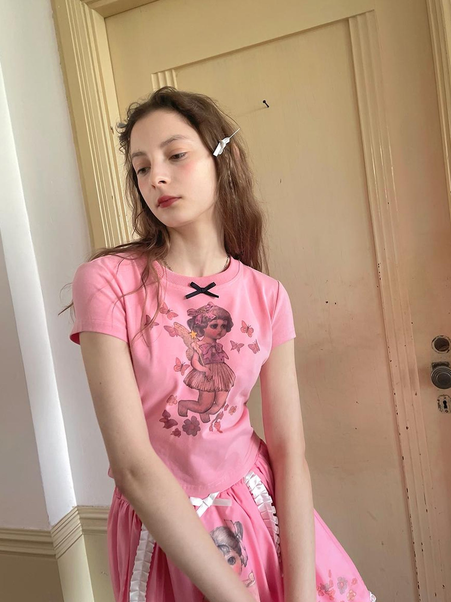 Daytoday Cute Fairy T Shirt Angel Tears Rude Fish Collab V Neck Long Sleeve