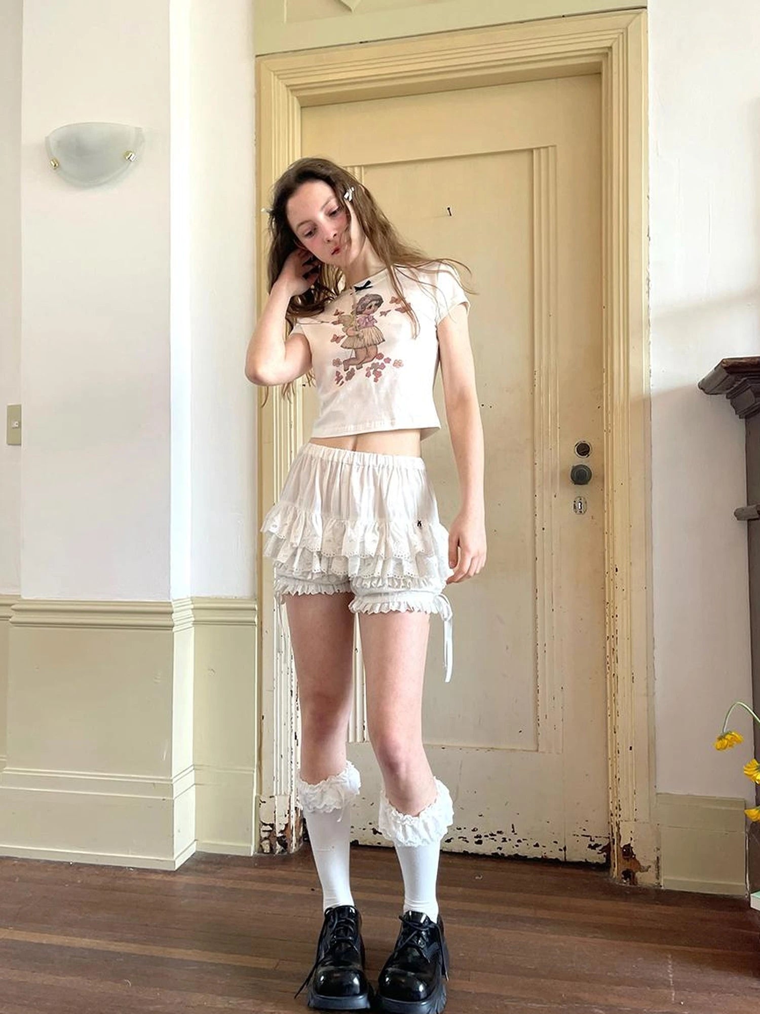 Cute Fairy T Shirt Angel Tears Rude Fish Collab V Neck Long Sleeve