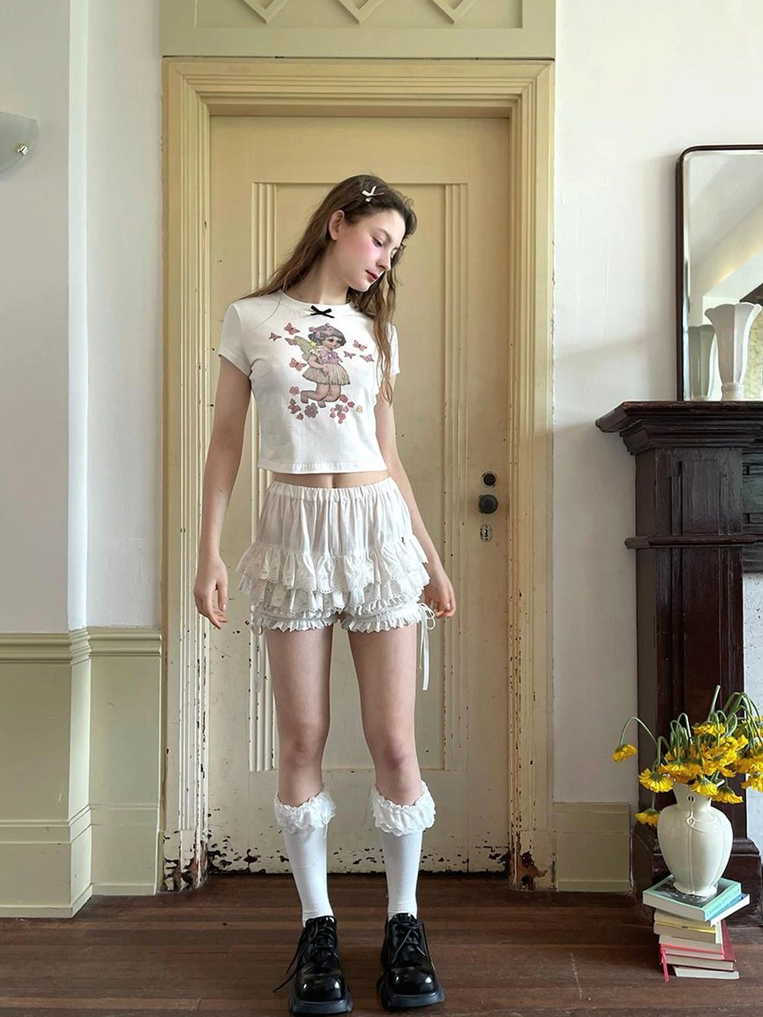 Cute Fairy T Shirt Angel Tears Rude Fish Collab V Neck Long Sleeve