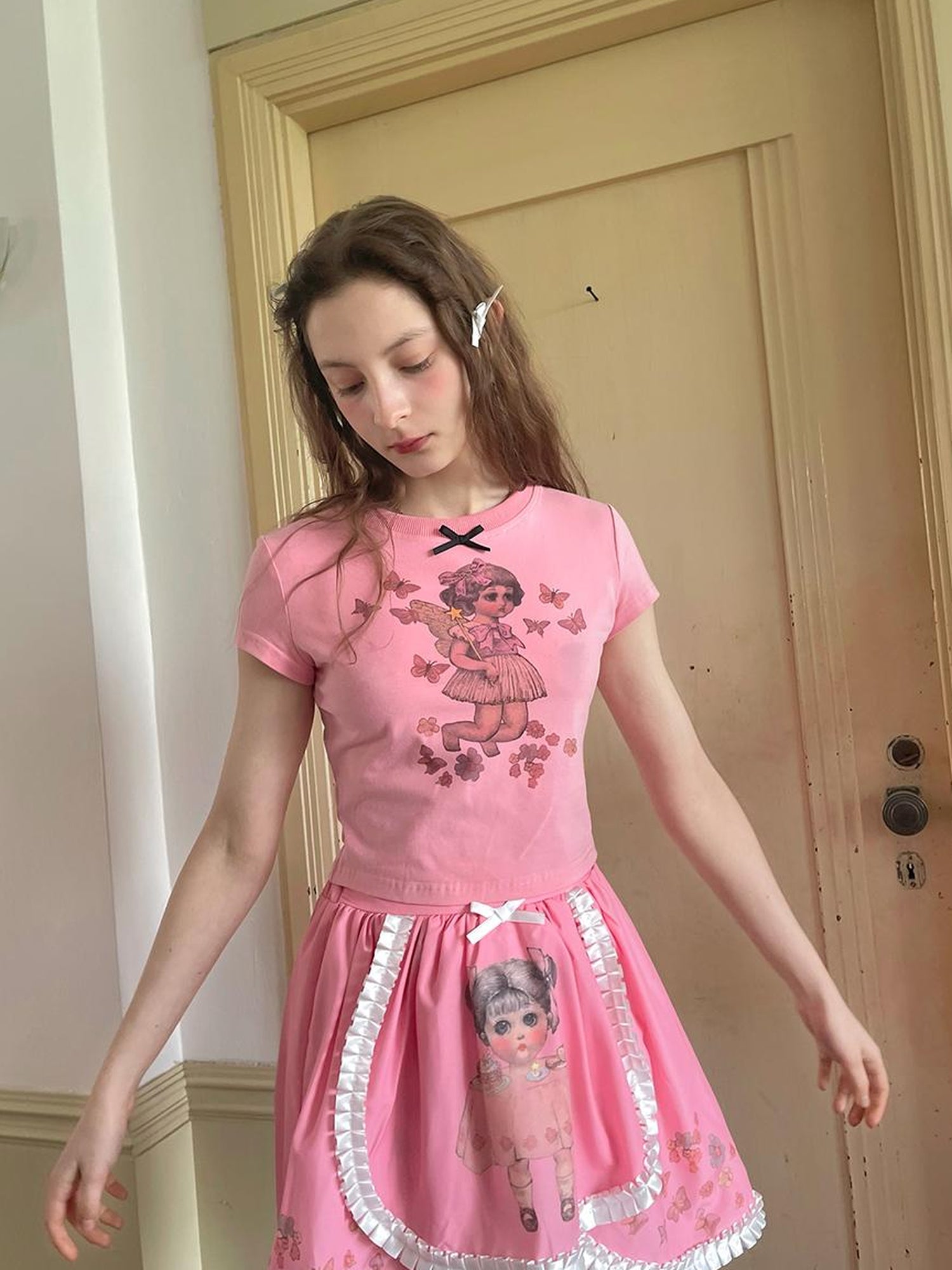 Daytoday Cute Fairy T Shirt Angel Tears Rude Fish Collab V Neck Long Sleeve