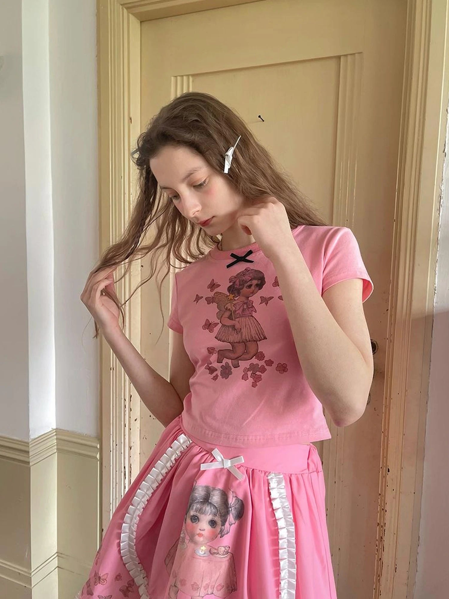 Cute Fairy T Shirt Angel Tears Rude Fish Collab V Neck Long Sleeve