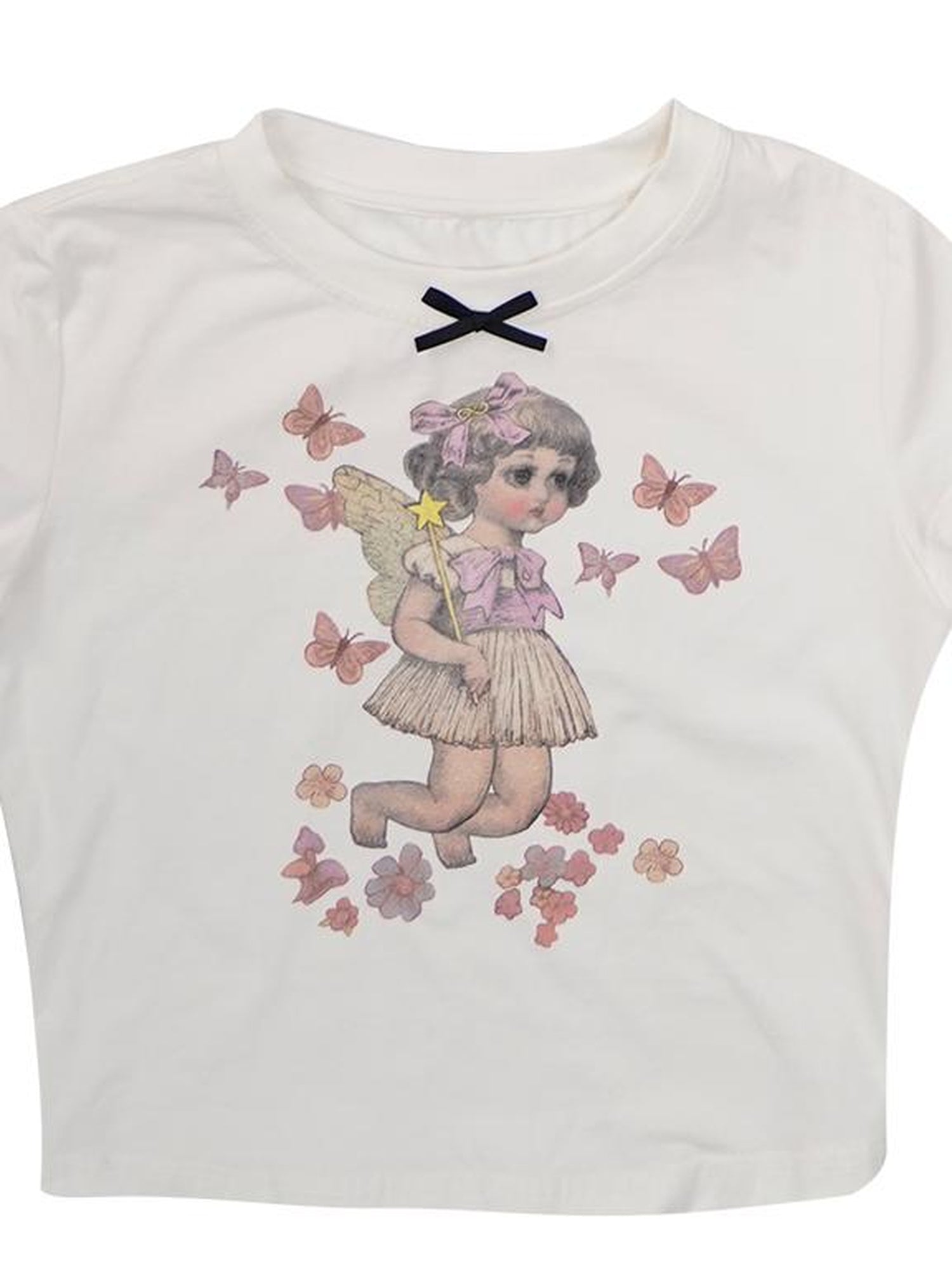 Daytoday Cute Fairy T Shirt Angel Tears Rude Fish Collab V Neck Long Sleeve