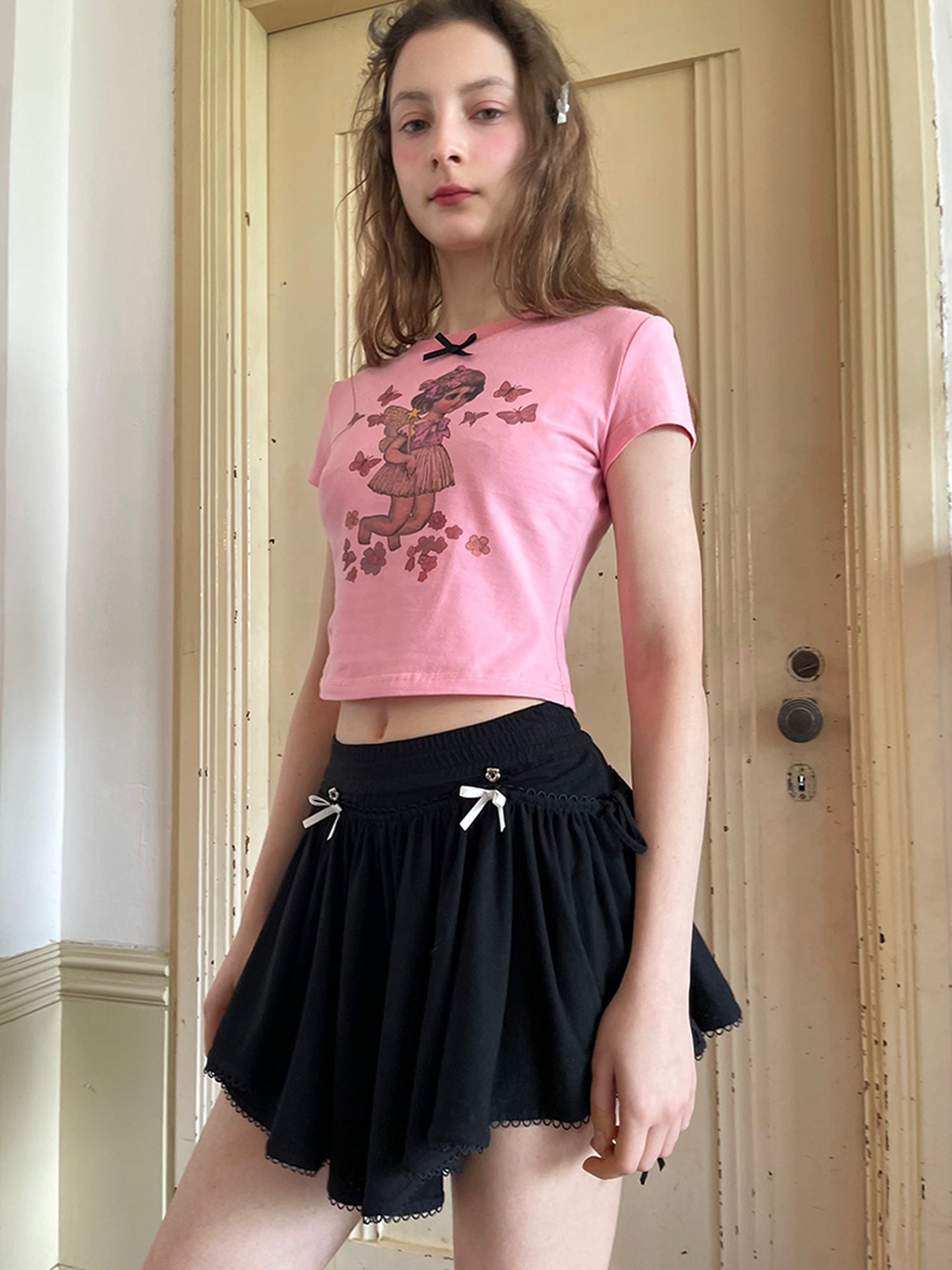 Daytoday Cute Fairy T Shirt Angel Tears Rude Fish Collab V Neck Long Sleeve