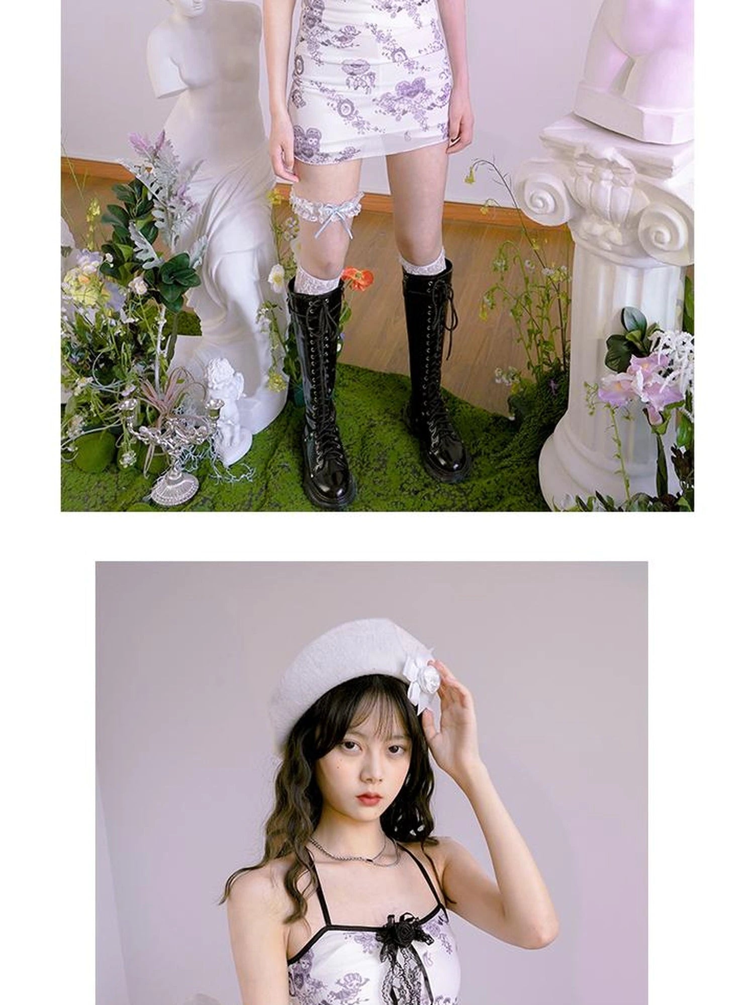 Cute Print Slip Dress With Artist Collab Design