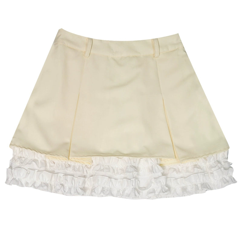 Daytoday_Cute_Solid_Color_All_Match_Pleated_Skirt_with_Contrast_Lace_MISSTT