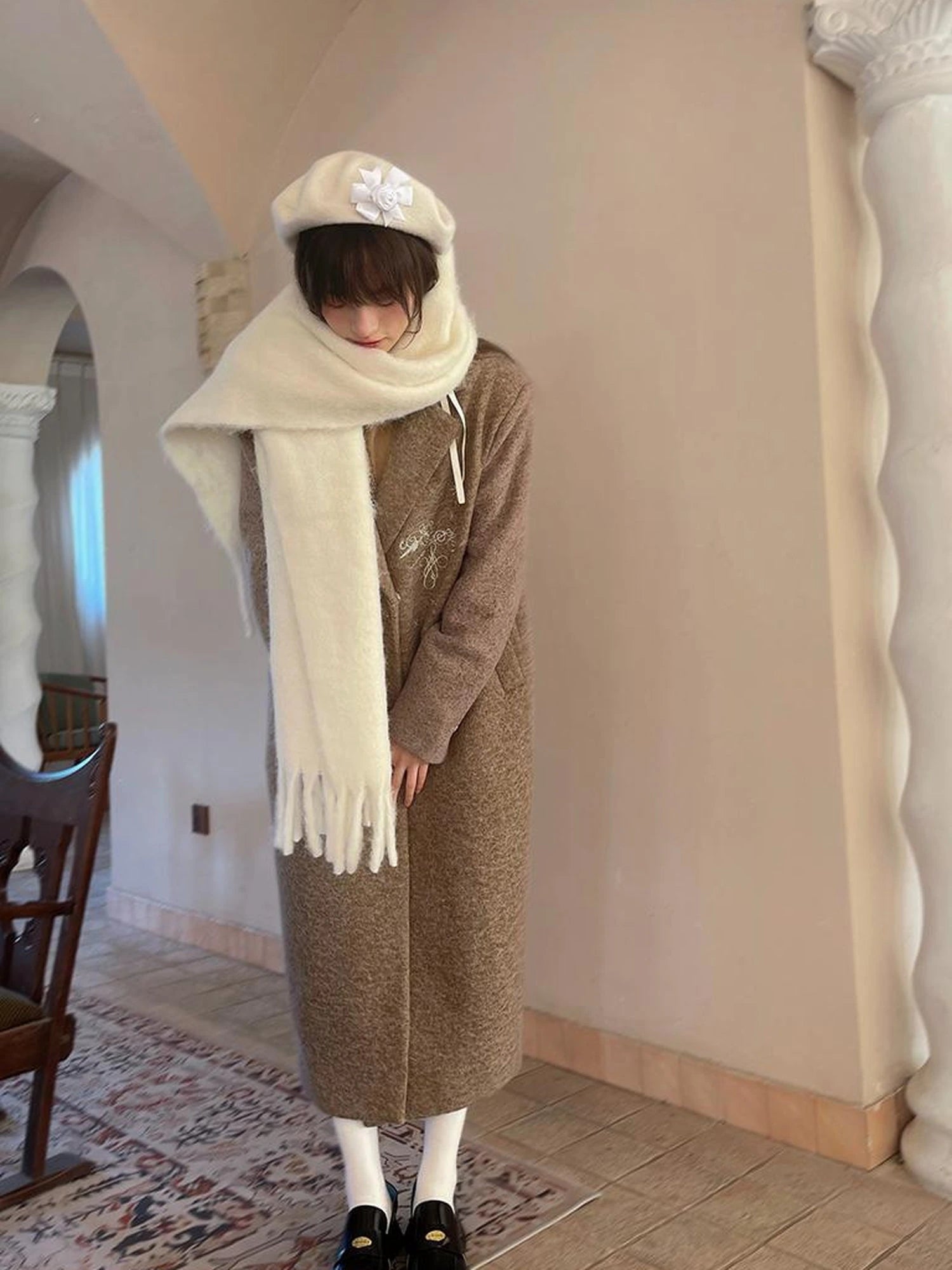 Day To Day Absurd Garden Fringed Scarf