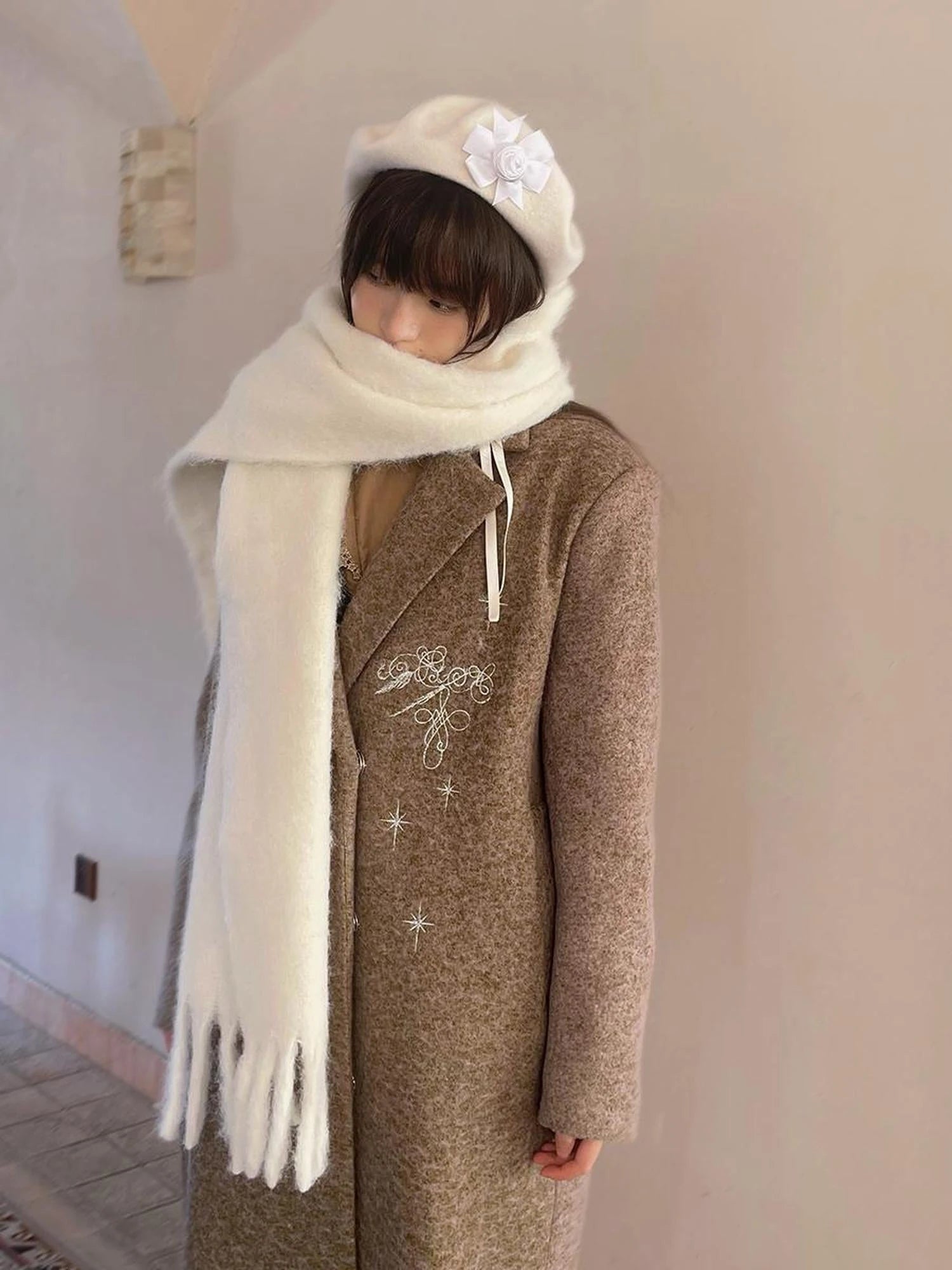 Day To Day Absurd Garden Fringed Scarf