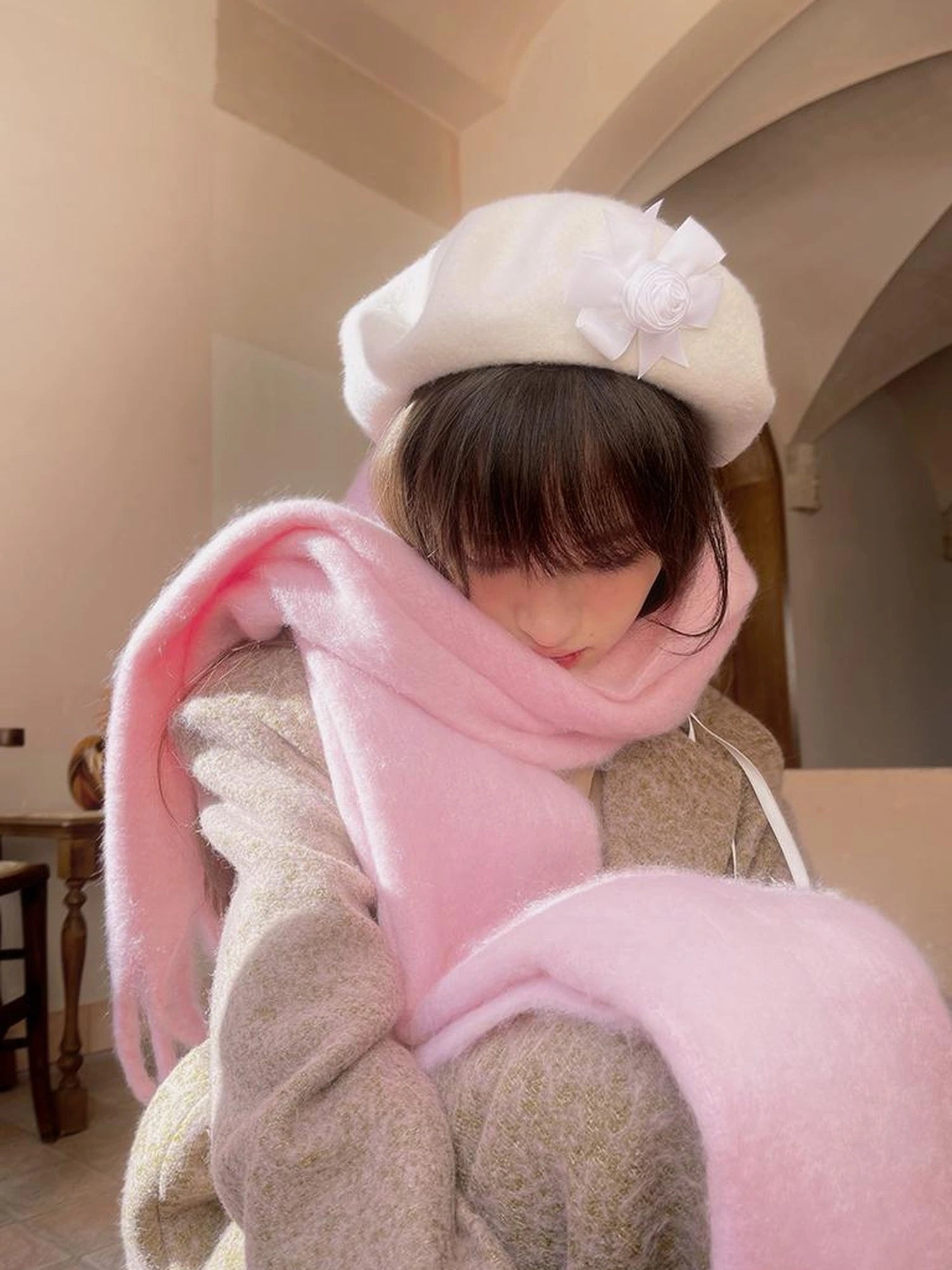 Day To Day Absurd Garden Fringed Scarf