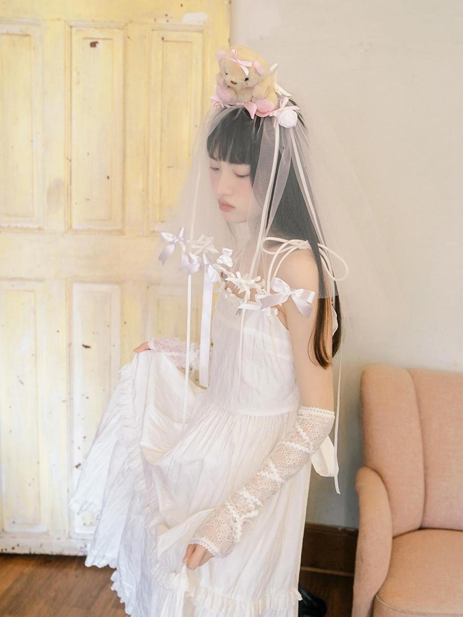 Daytoday Day To Day Angel Heart Bow Checkered Lace Trim Maxi Dress