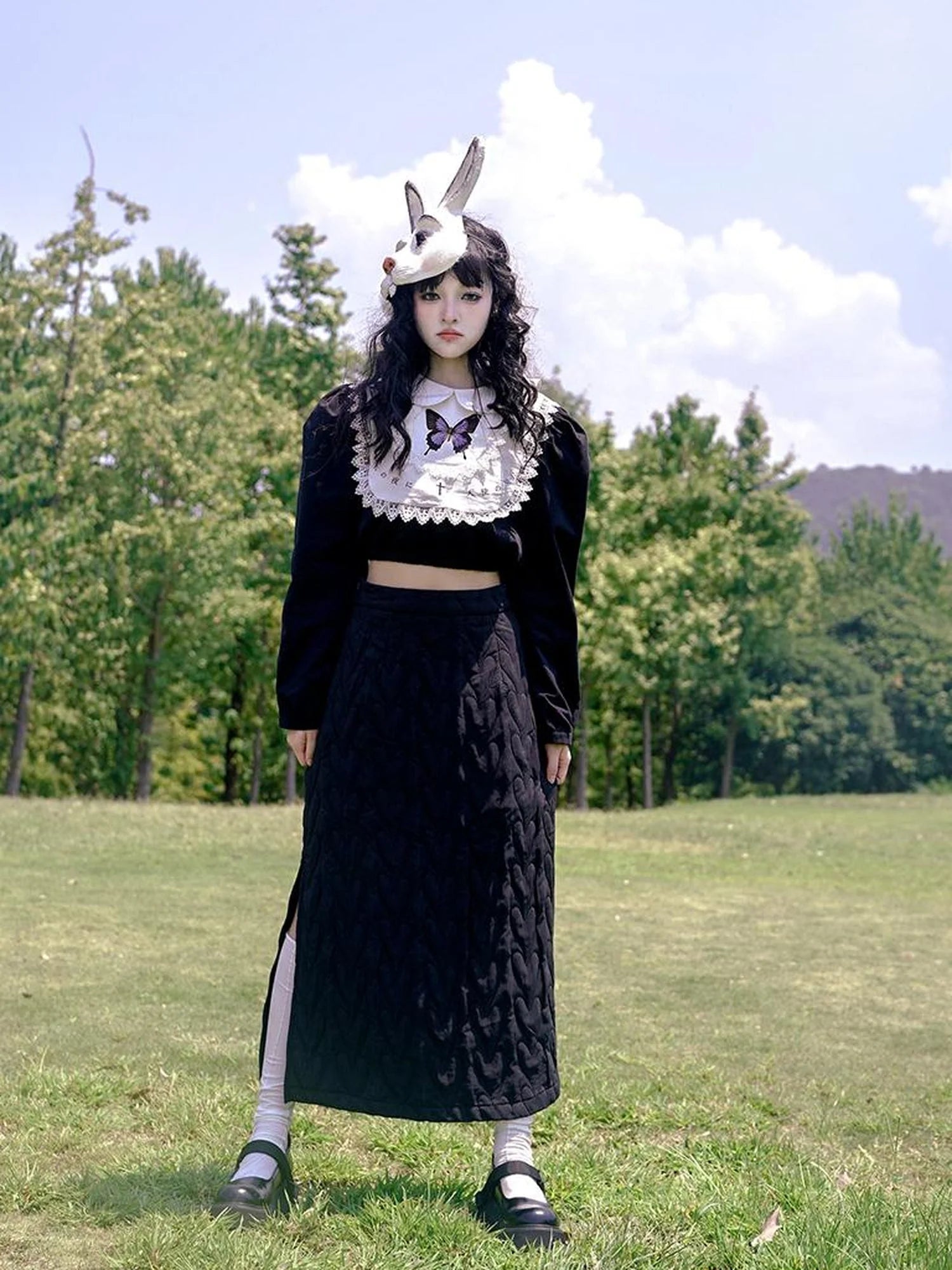 Day To Day Fairytale Park Split Side Knit Skirt