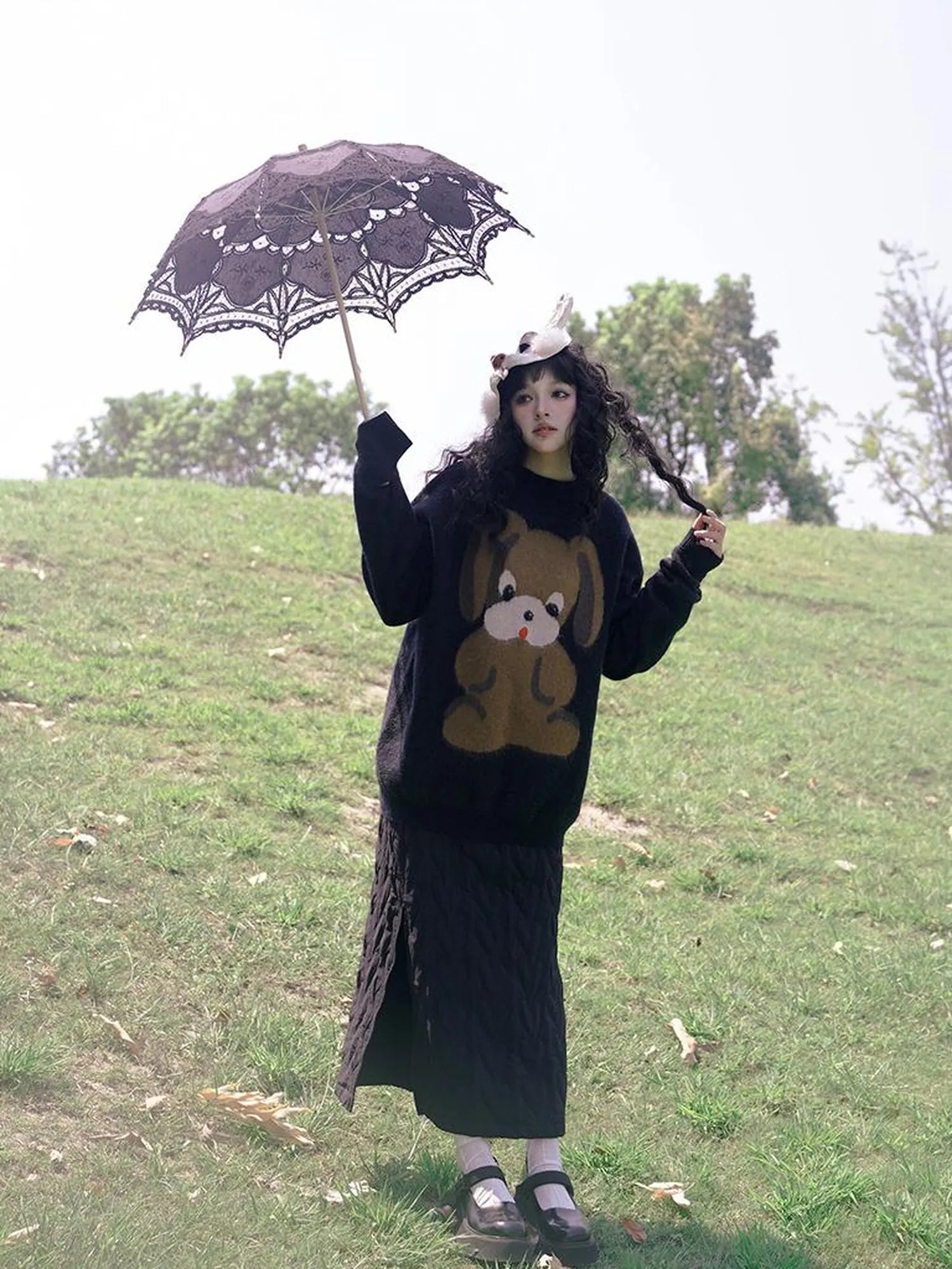 Day To Day Fairytale Park Split Side Knit Skirt